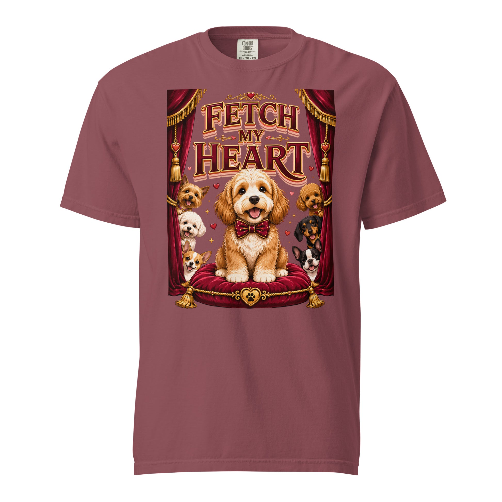 Elite Fetch My Heart - Premium Luxury Dog Lovers Garment-Dyed Heavyweight T-Shirt by printfluence.net