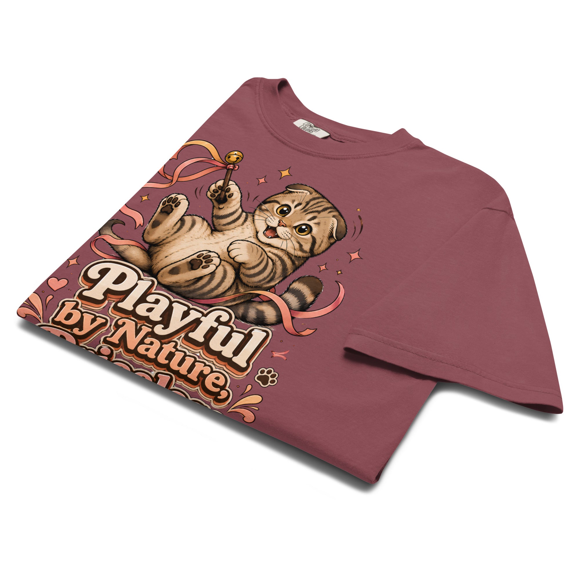 Cat Lovers Unisex Garment-Dyed Heavyweight T-Shirt "Playful by Nature, Priceless by Choice" by printfluence.net