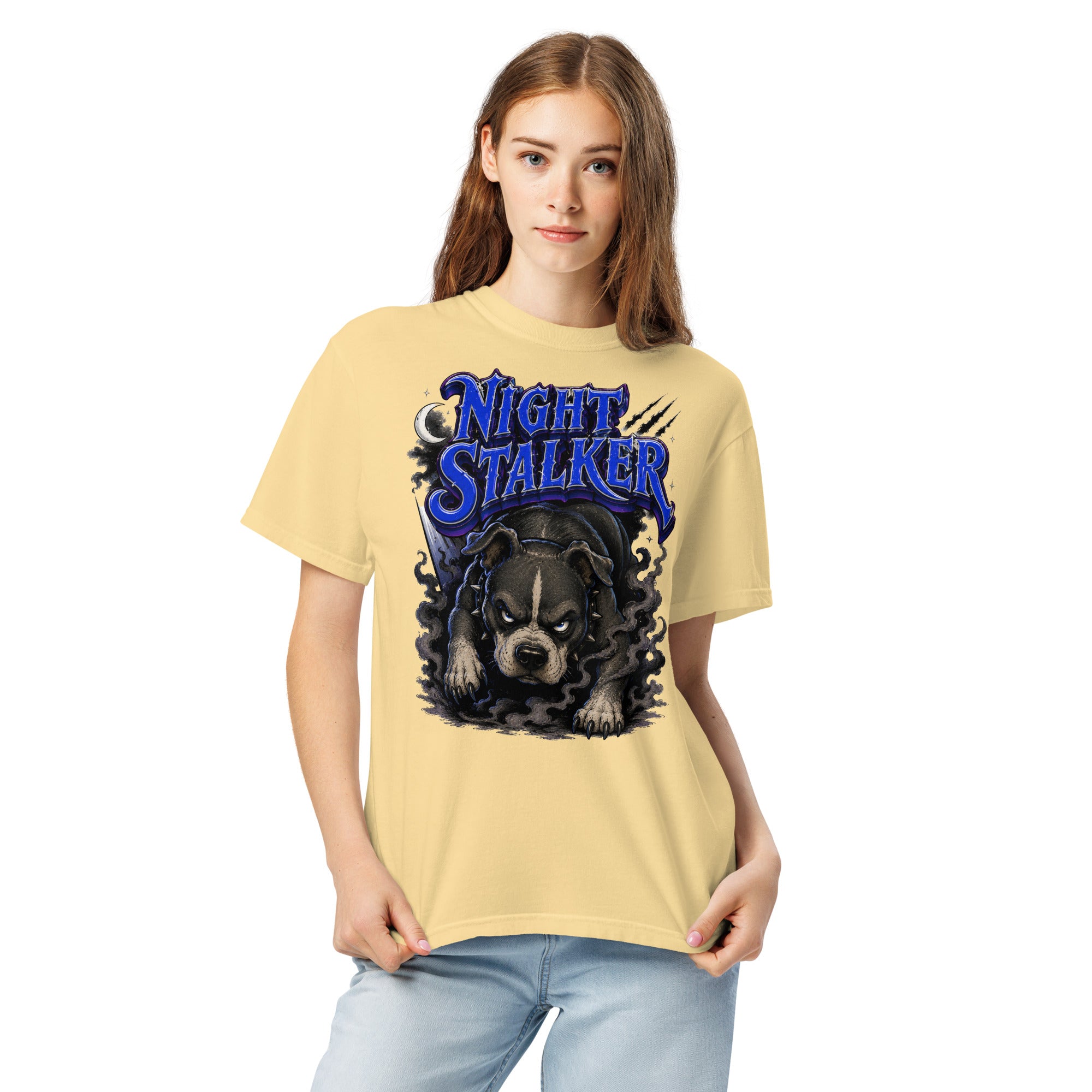 Pitbull Lovers | Unisex Garment-Dyed Heavyweight T-Shirt - Night Stalker by printfluence.net
