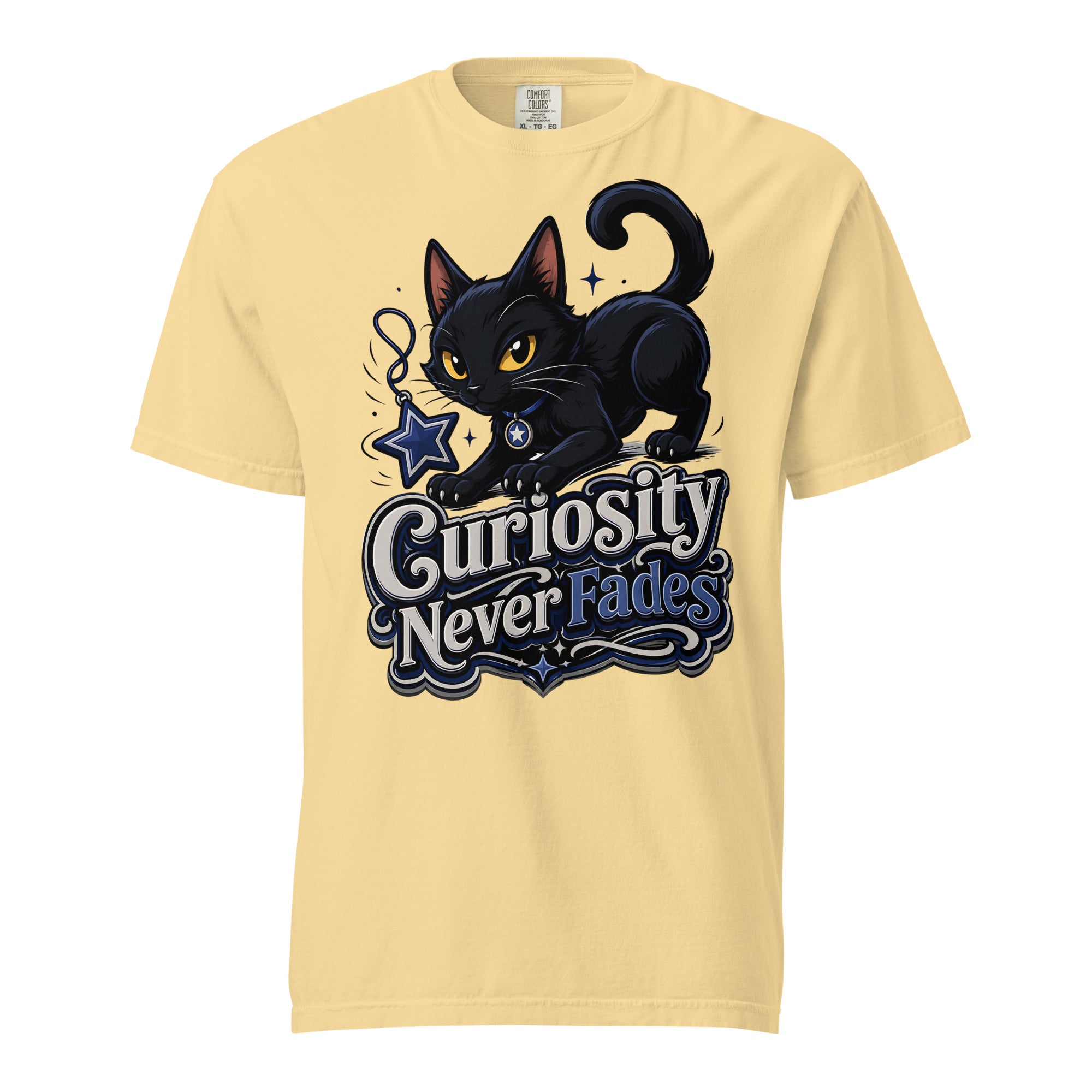 Curiosity Never Fades Cat Lovers Heavyweight Tee by printfluence.net