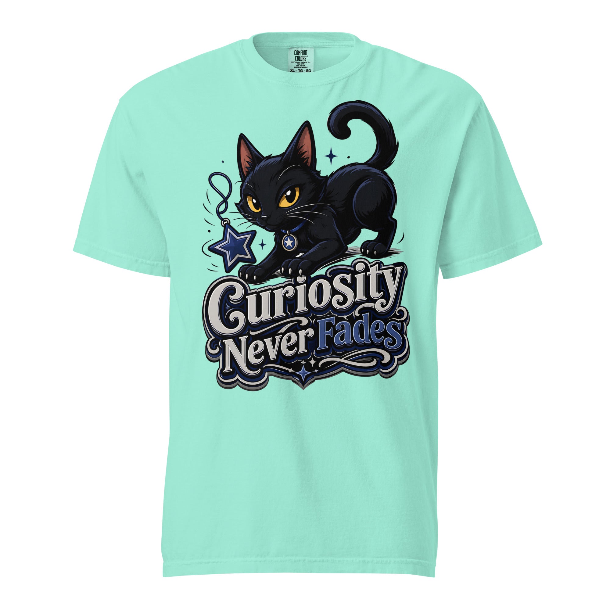 Curiosity Never Fades Cat Lovers Heavyweight Tee by printfluence.net