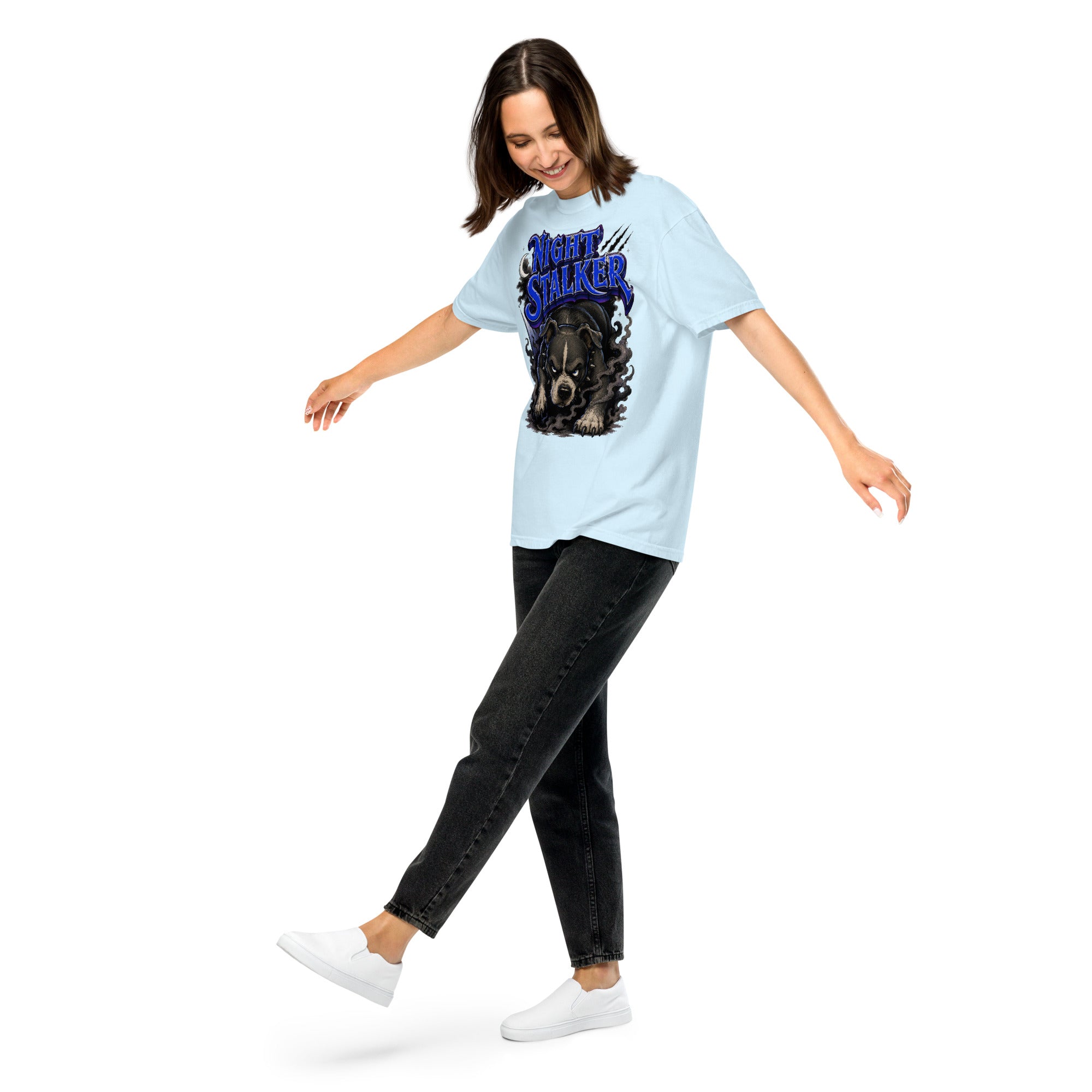 Pitbull Lovers | Unisex Garment-Dyed Heavyweight T-Shirt - Night Stalker by printfluence.net
