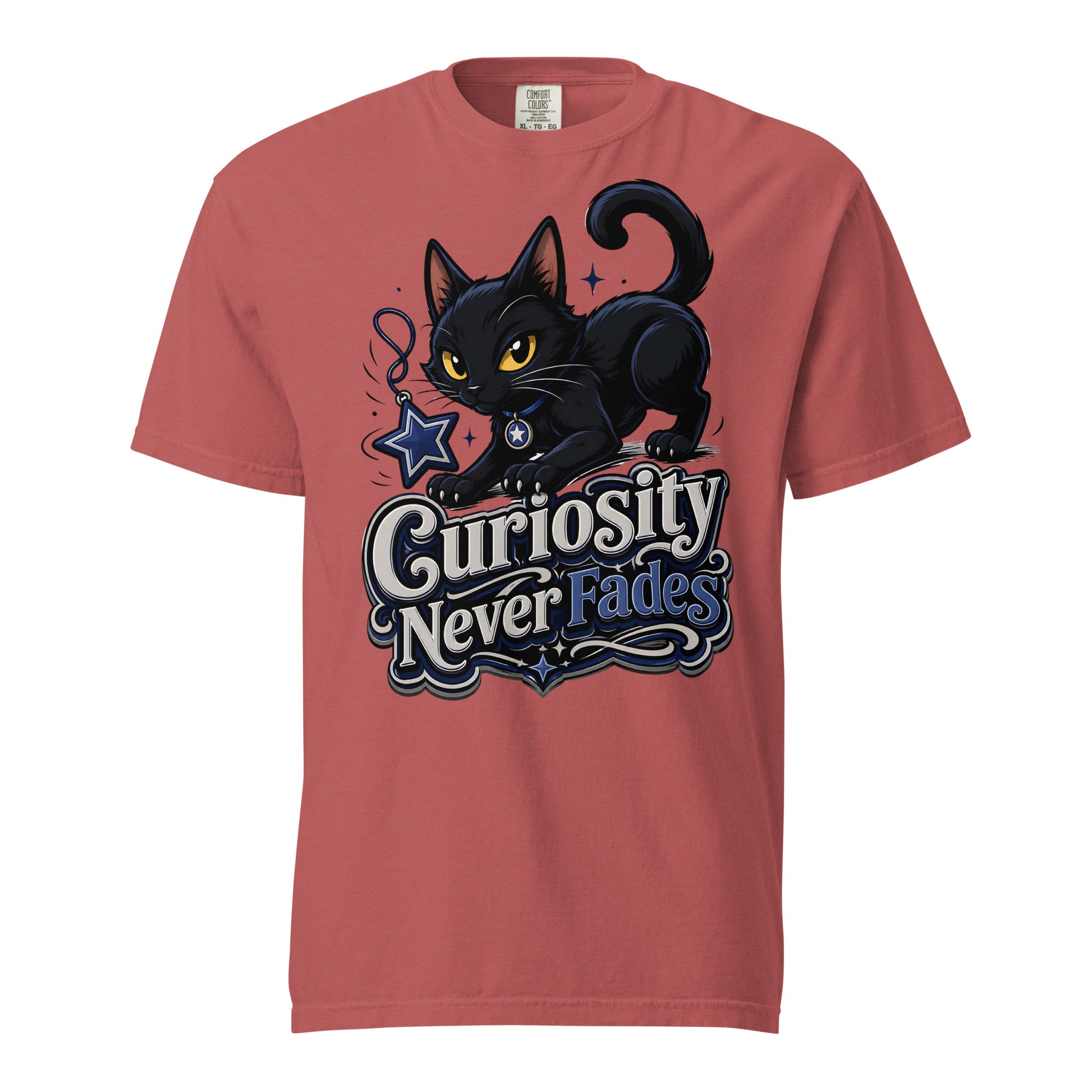 Curiosity Never Fades Cat Lovers Heavyweight Tee by printfluence.net