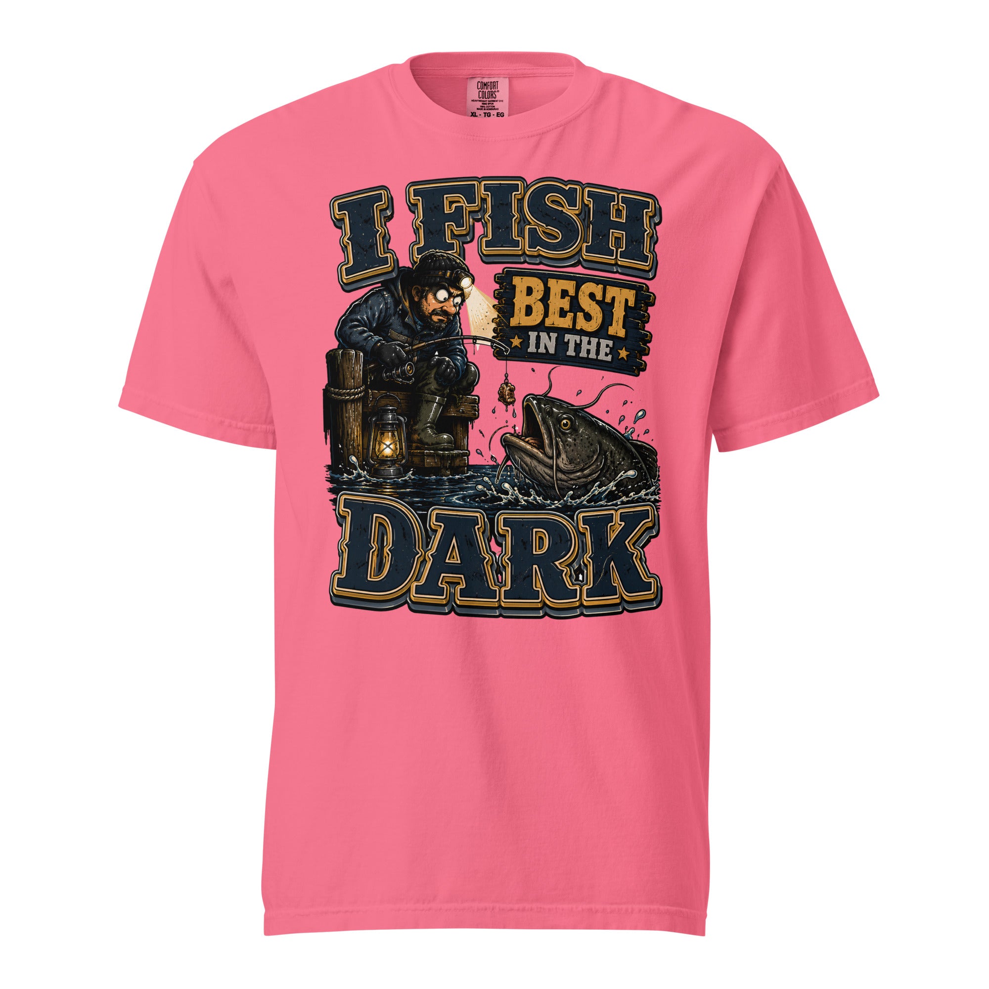 I Fish Best In The Dark Heavyweight Tee | Fishing Lovers Gift by printfluence.net