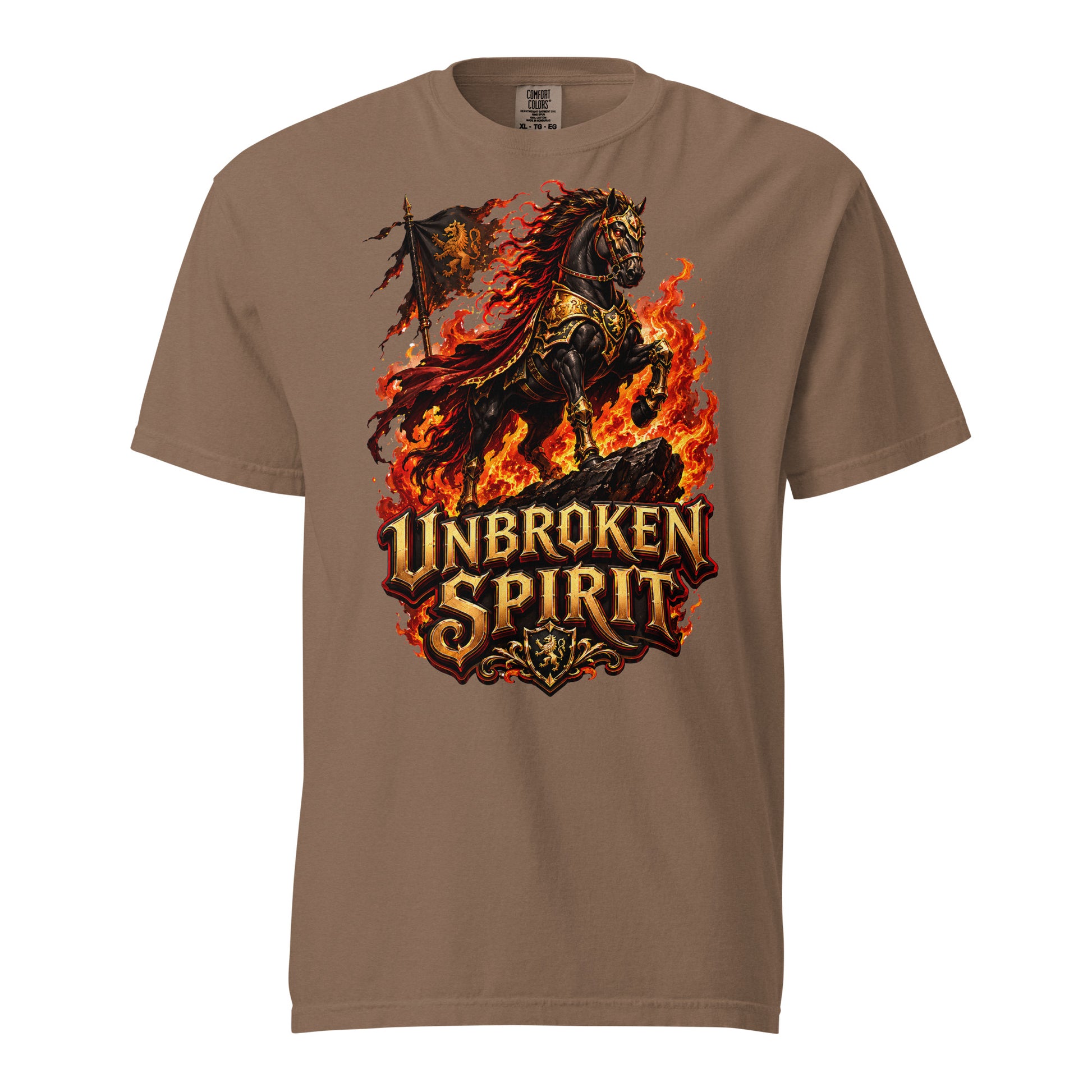 Unbroken Spirit Horse Heavyweight Unisex Tee – Ultimate Horse Lovers Edition by printfluence.net