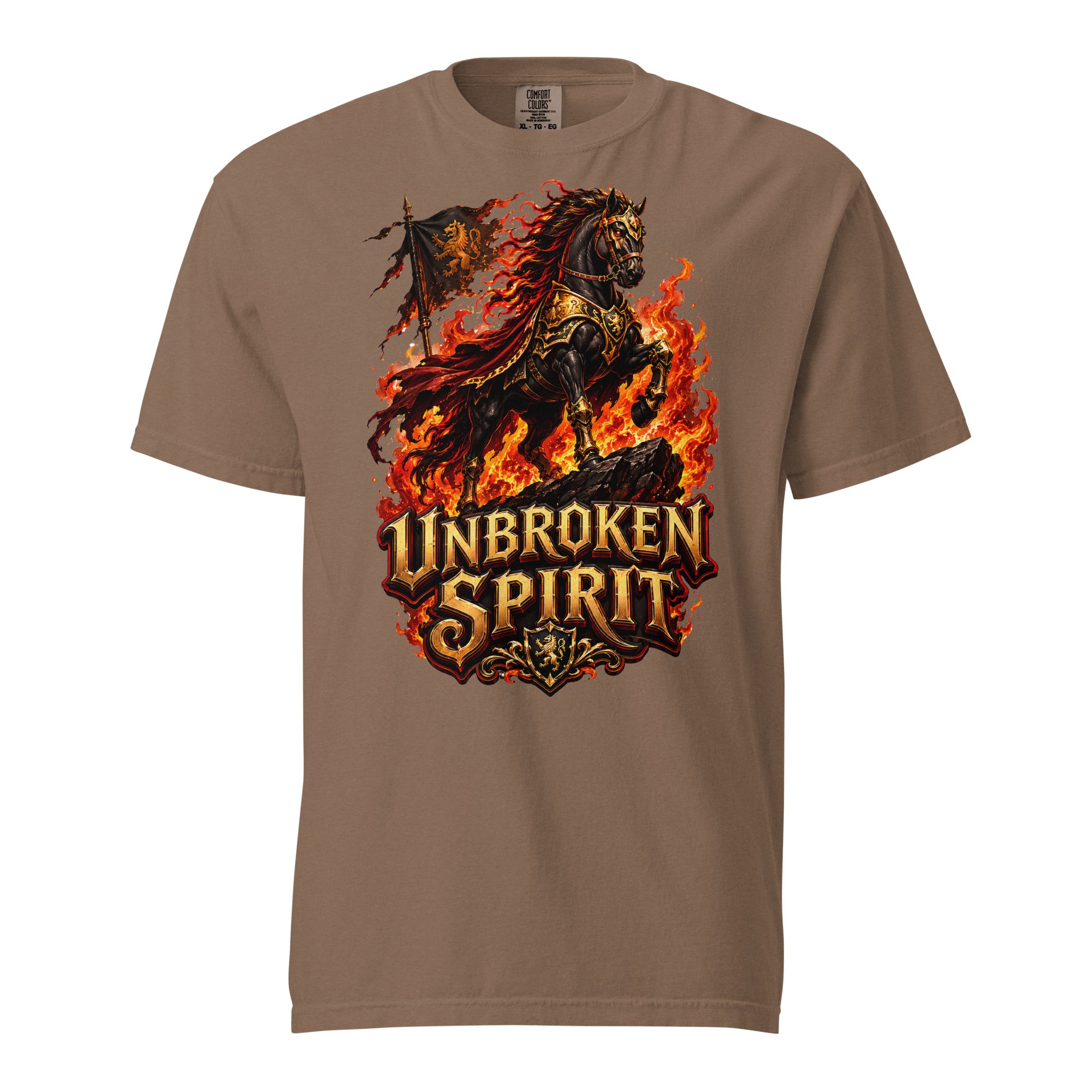 Unbroken Spirit Horse Heavyweight Unisex Tee – Ultimate Horse Lovers Edition by printfluence.net