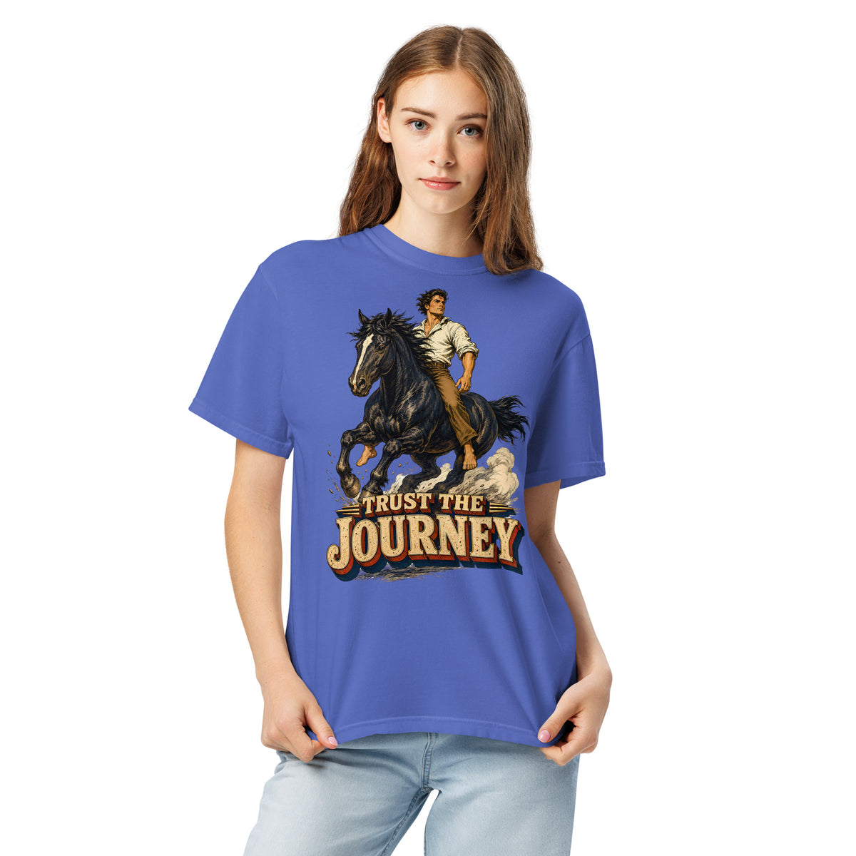 Vintage Horse Journey Heavyweight Tee - Horse Lovers Edition by printfluence.net