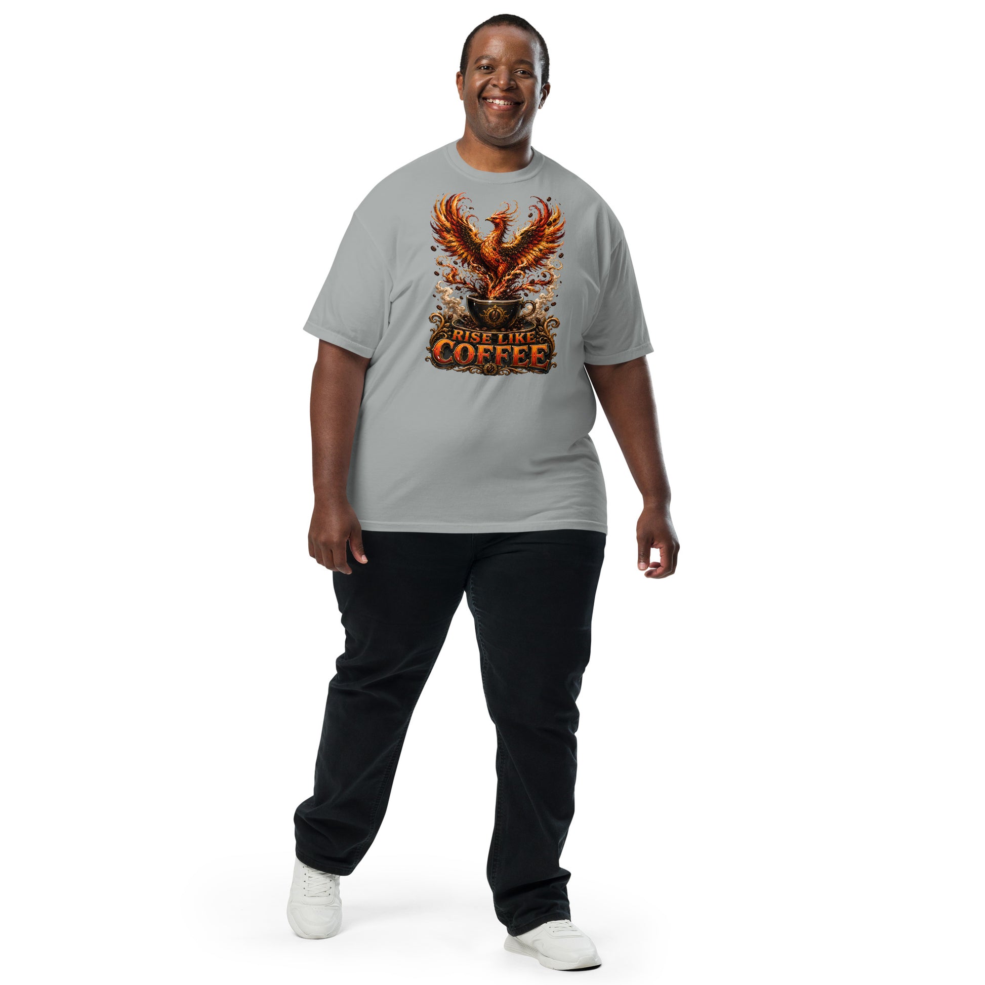 Coffee Lovers Unisex Garment-Dyed Heavyweight T-shirt Rise Like Coffee – Epic Phoenix Graphic Tee by printfluence.net