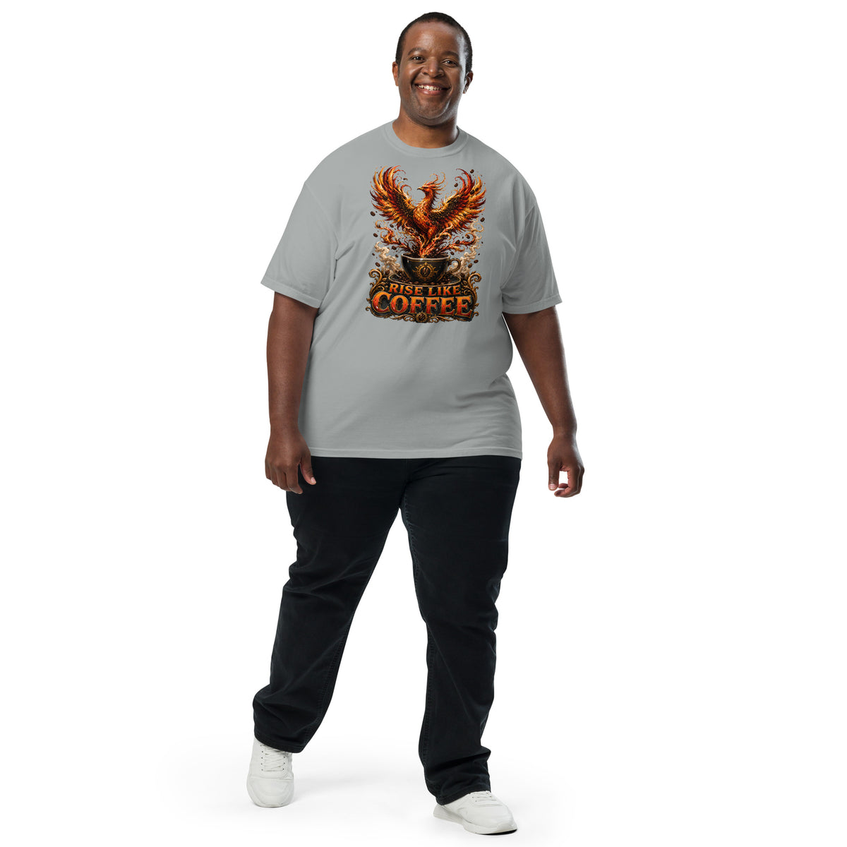 Coffee Lovers Unisex Garment-Dyed Heavyweight T-shirt Rise Like Coffee – Epic Phoenix Graphic Tee by printfluence.net
