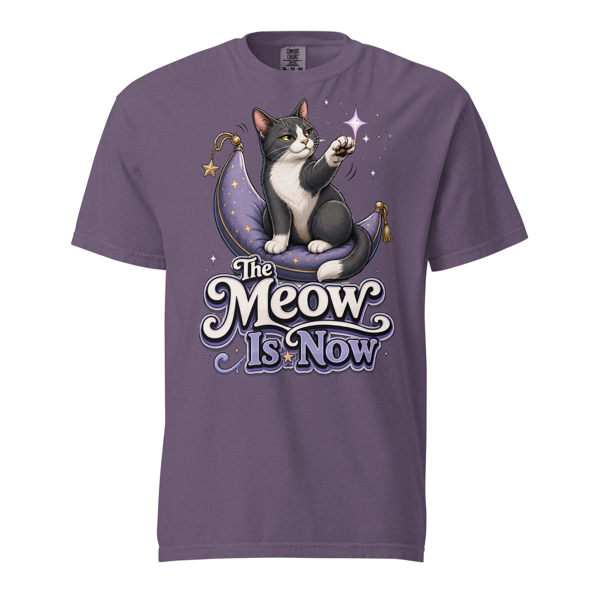 Cat Lovers "The Meow Is Now" Garment-Dyed Heavyweight T-Shirt by printfluence.net