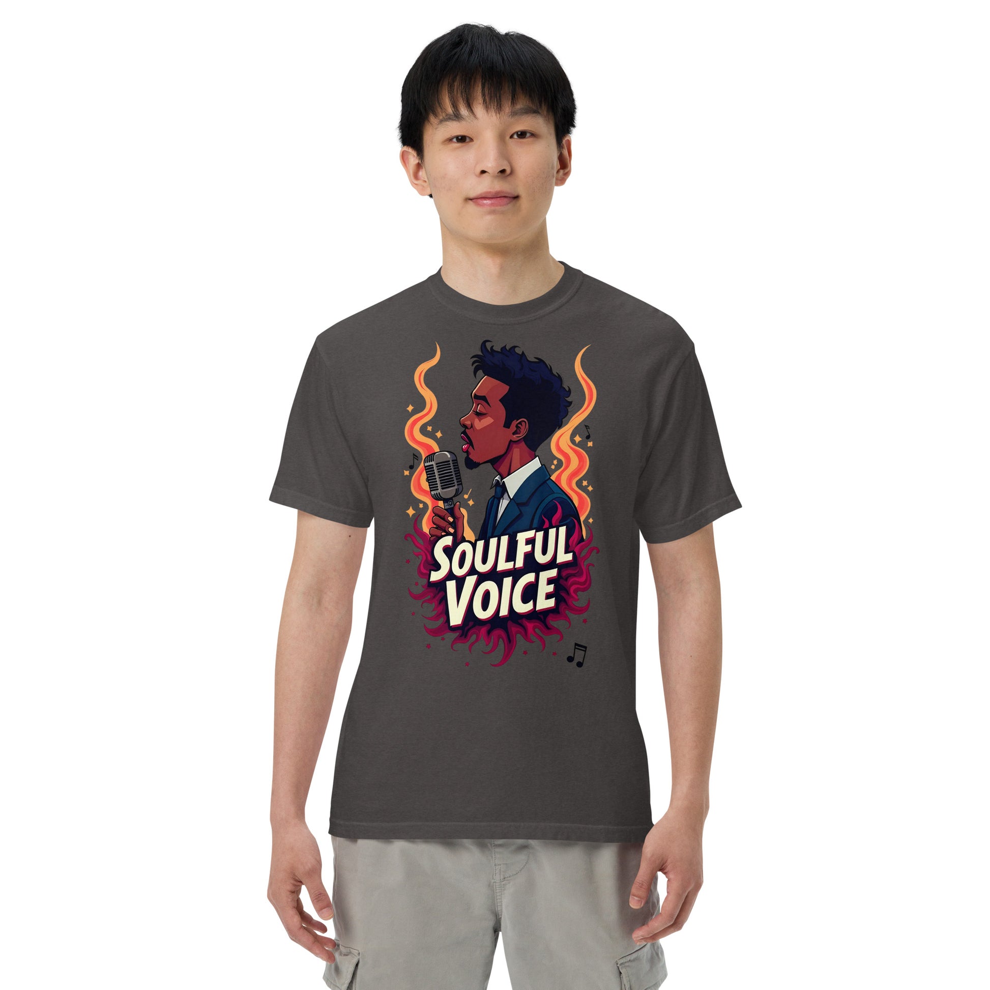 Unisex garment-dyed heavyweight t-shirt - Fire Soul T-Shirt – Unisex Singer Fiery Stage Graphic Tee by printfluence.net