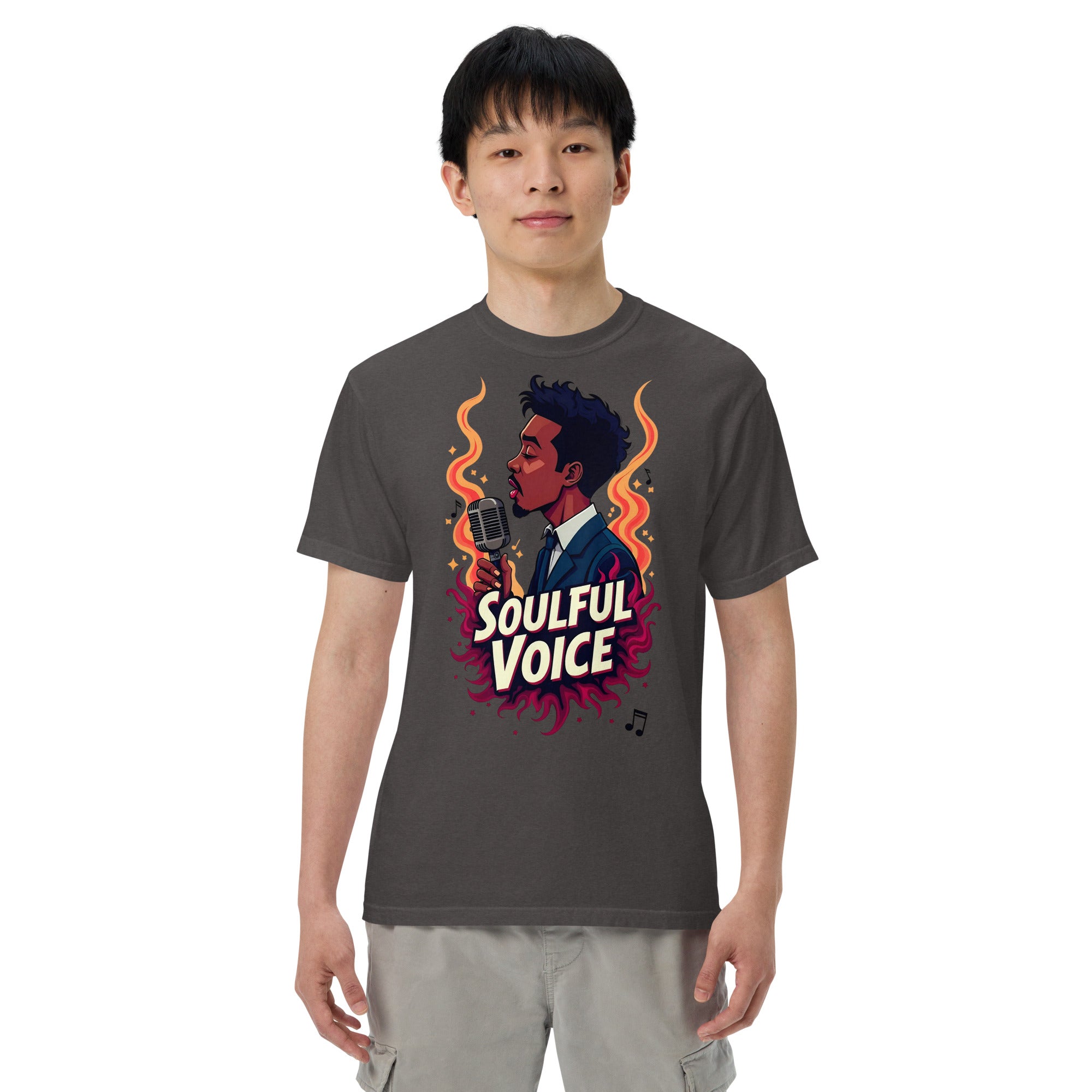 Unisex garment-dyed heavyweight t-shirt - Fire Soul T-Shirt – Unisex Singer Fiery Stage Graphic Tee by printfluence.net