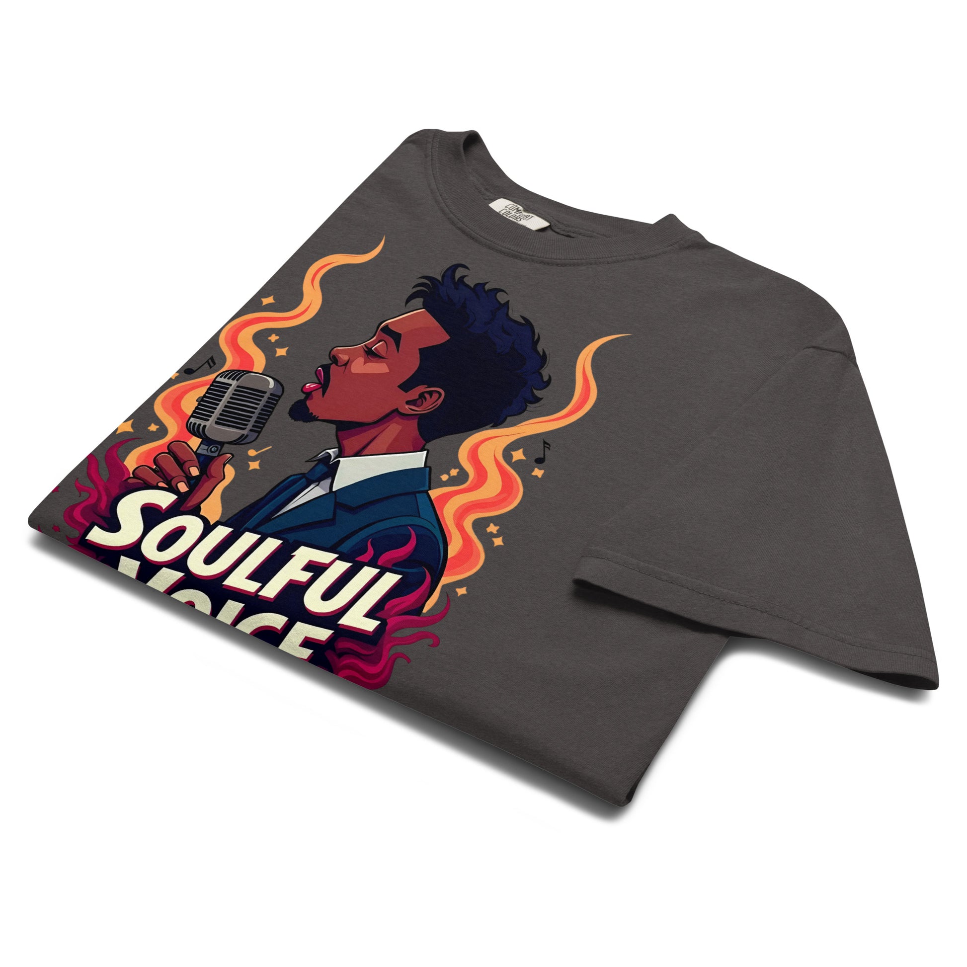 Unisex garment-dyed heavyweight t-shirt - Fire Soul T-Shirt – Unisex Singer Fiery Stage Graphic Tee by printfluence.net