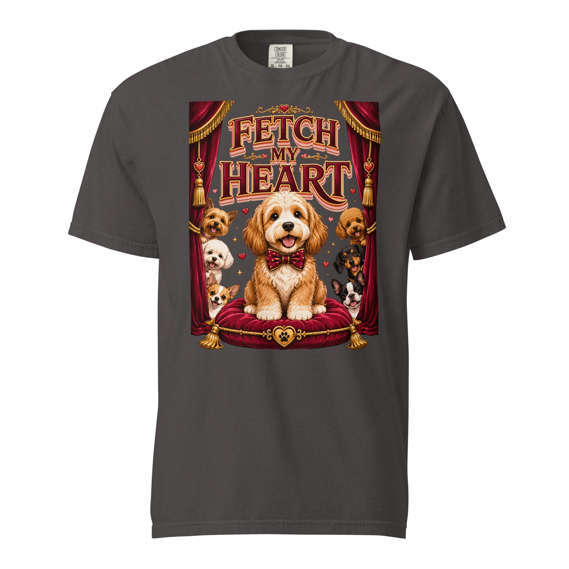 Elite Fetch My Heart - Premium Luxury Dog Lovers Garment-Dyed Heavyweight T-Shirt by printfluence.net