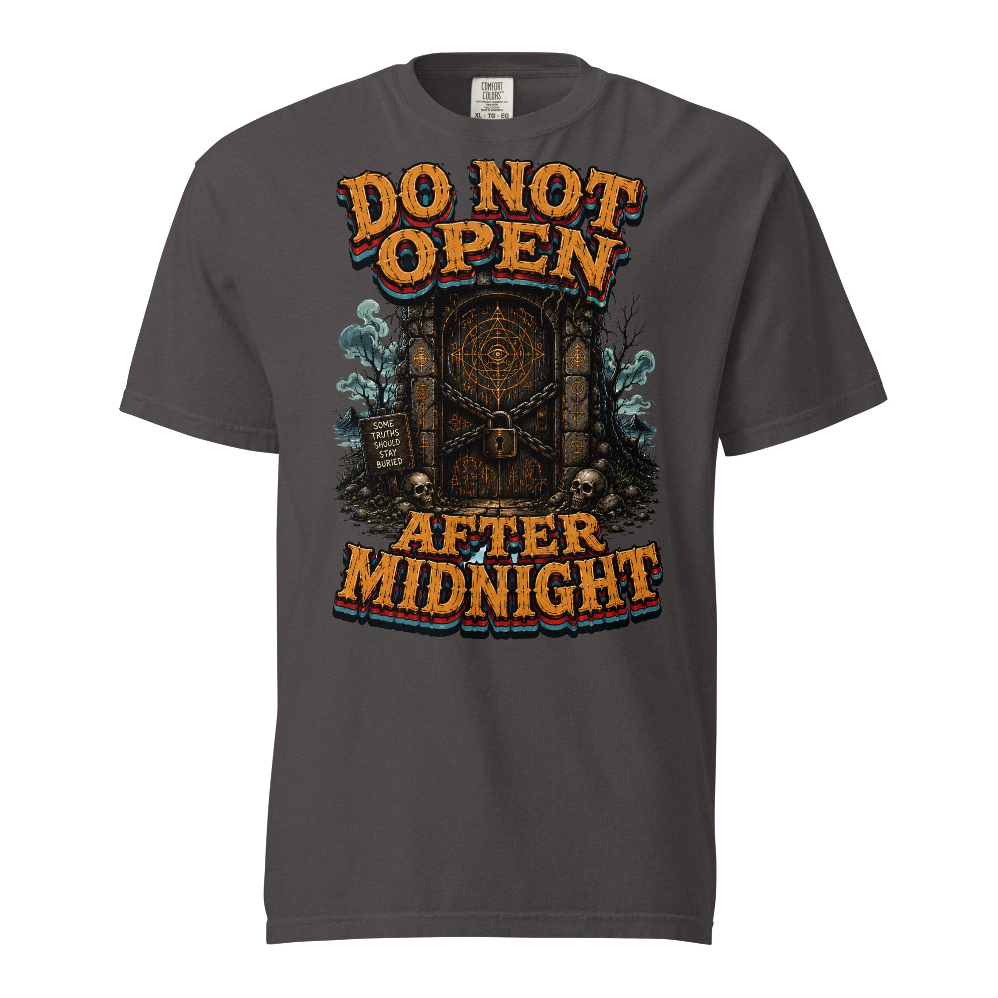 Do Not Open After Midnight Horror Mystery Garment-Dyed Heavyweight Tee by printfluence.net