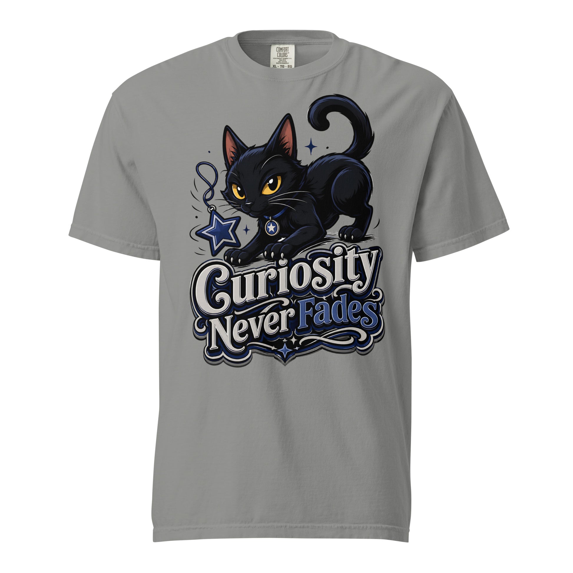 Curiosity Never Fades Cat Lovers Heavyweight Tee by printfluence.net