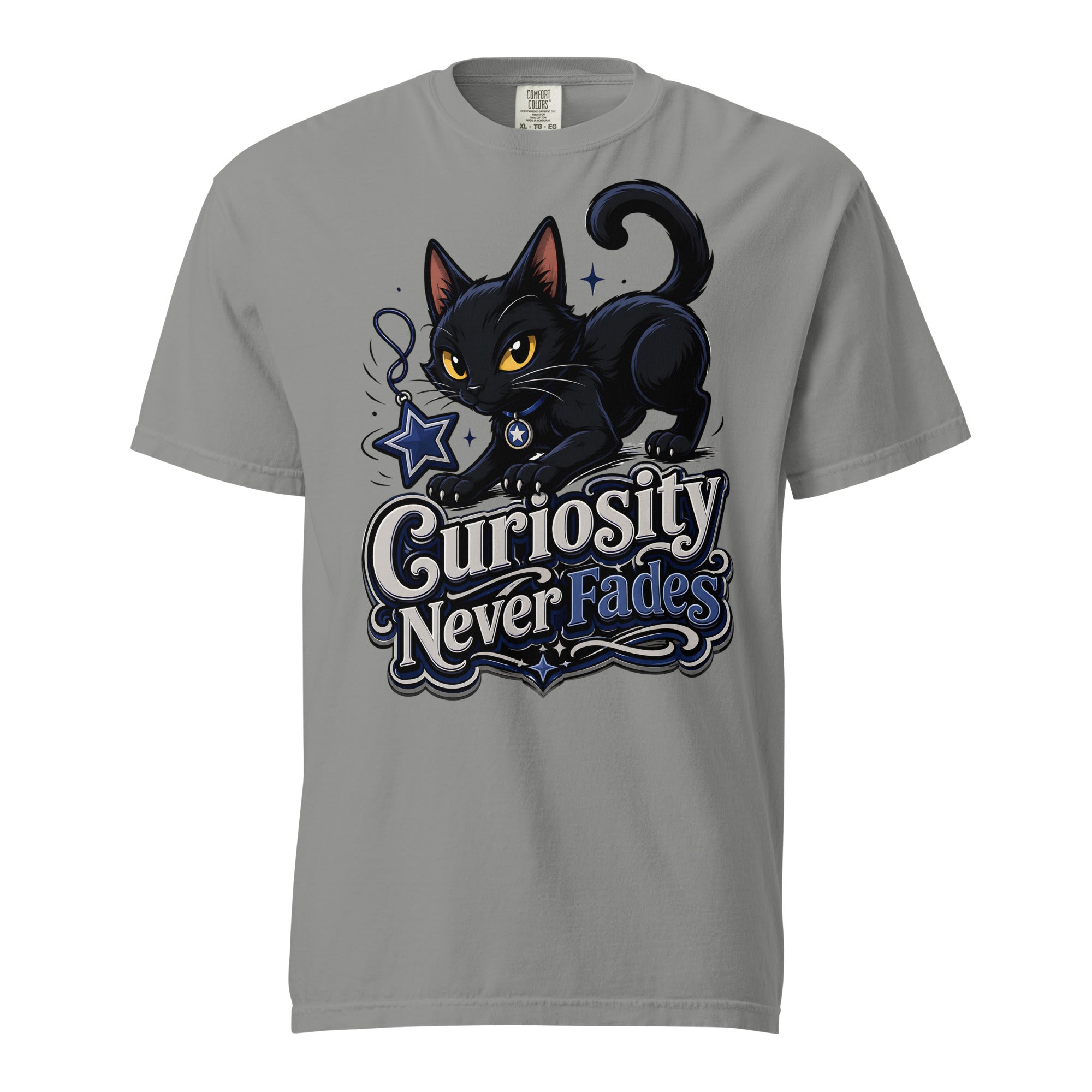 Curiosity Never Fades Cat Lovers Heavyweight Tee by printfluence.net