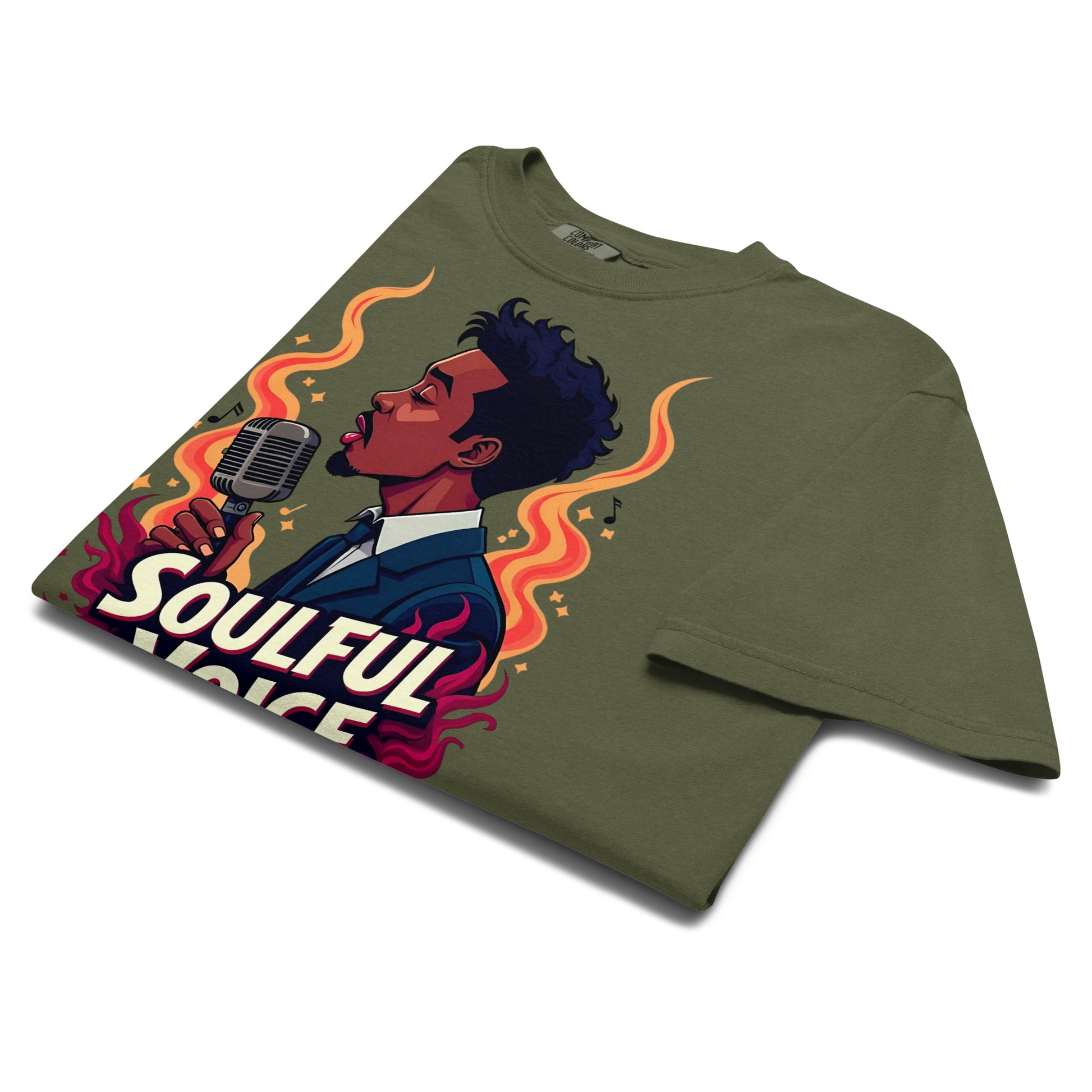 Unisex garment-dyed heavyweight t-shirt - Fire Soul T-Shirt – Unisex Singer Fiery Stage Graphic Tee by printfluence.net