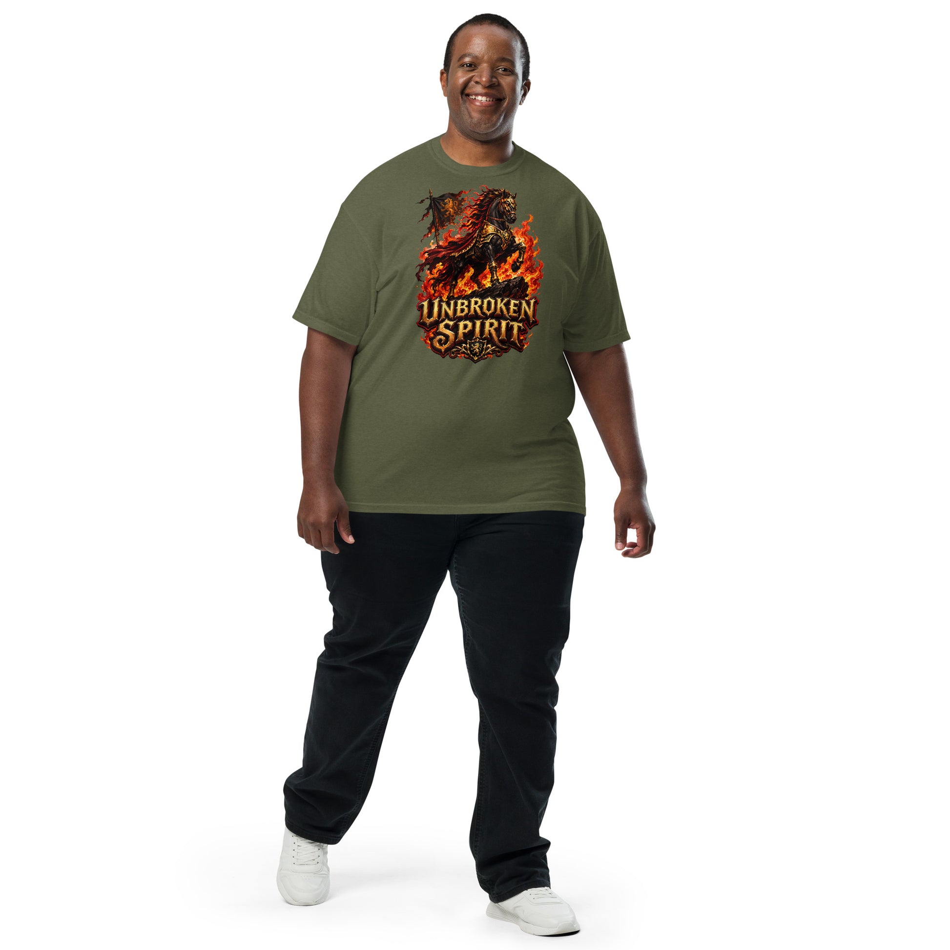 Unbroken Spirit Horse Heavyweight Unisex Tee – Ultimate Horse Lovers Edition by printfluence.net