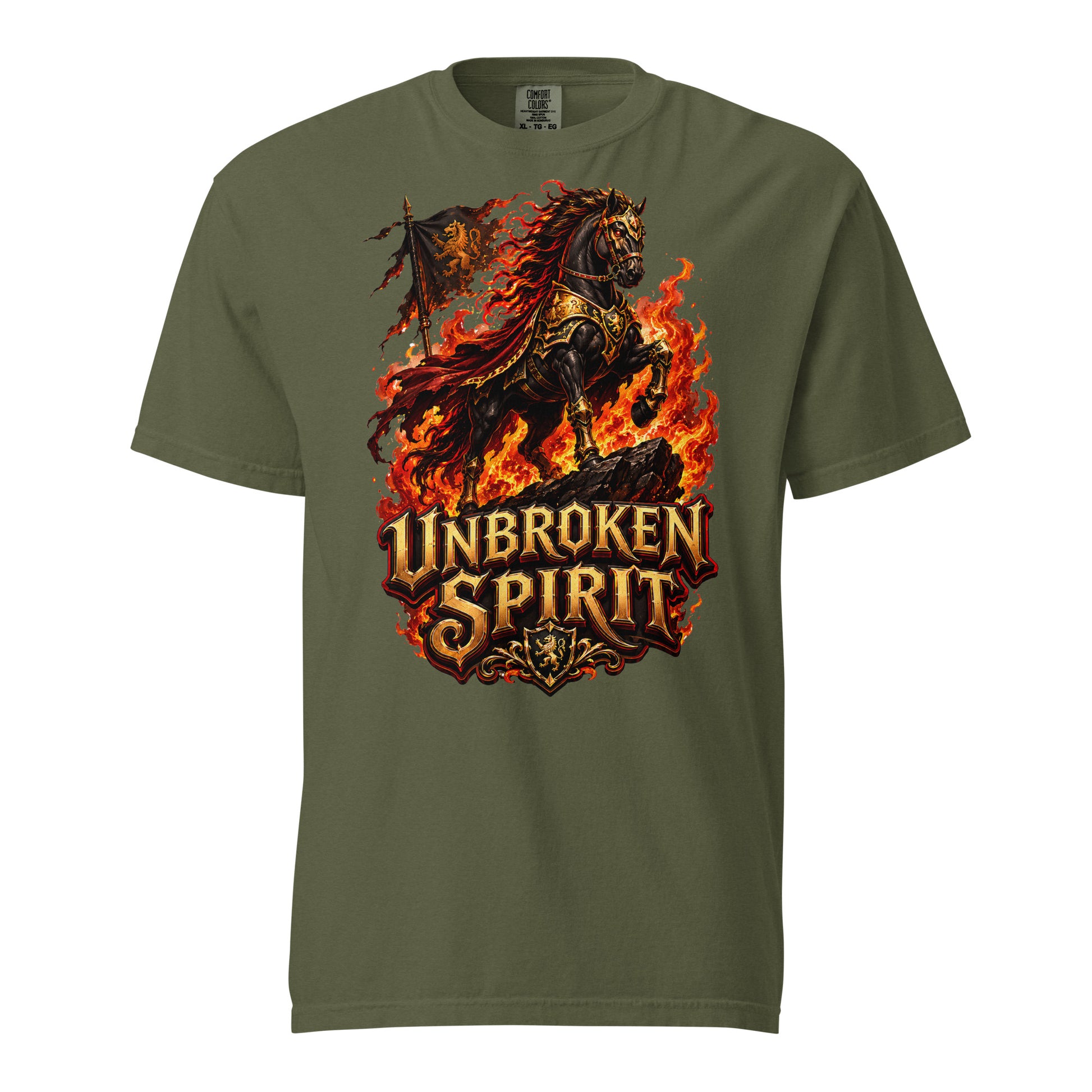 Unbroken Spirit Horse Heavyweight Unisex Tee – Ultimate Horse Lovers Edition by printfluence.net