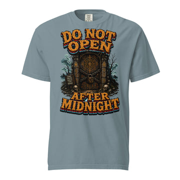 Do Not Open After Midnight Horror Mystery Garment-Dyed Heavyweight Tee by printfluence.net