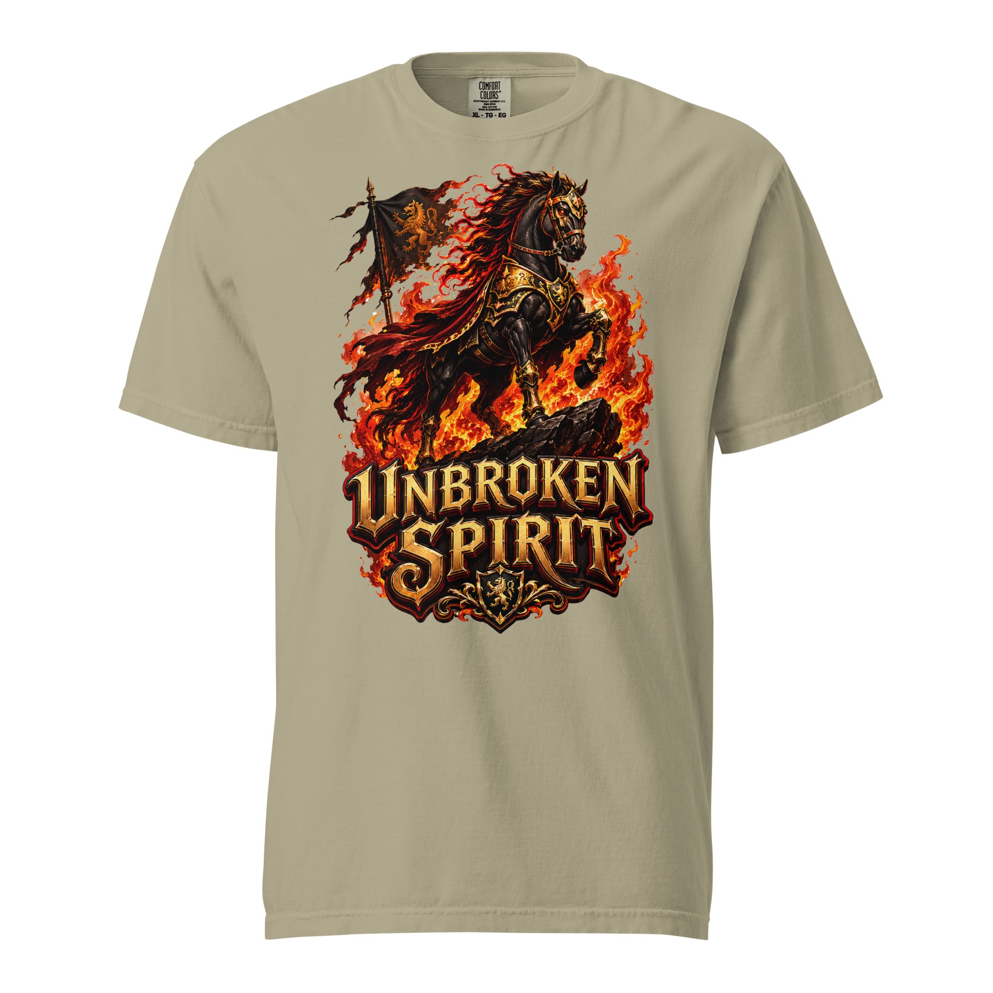 Unbroken Spirit Horse Heavyweight Unisex Tee – Ultimate Horse Lovers Edition by printfluence.net