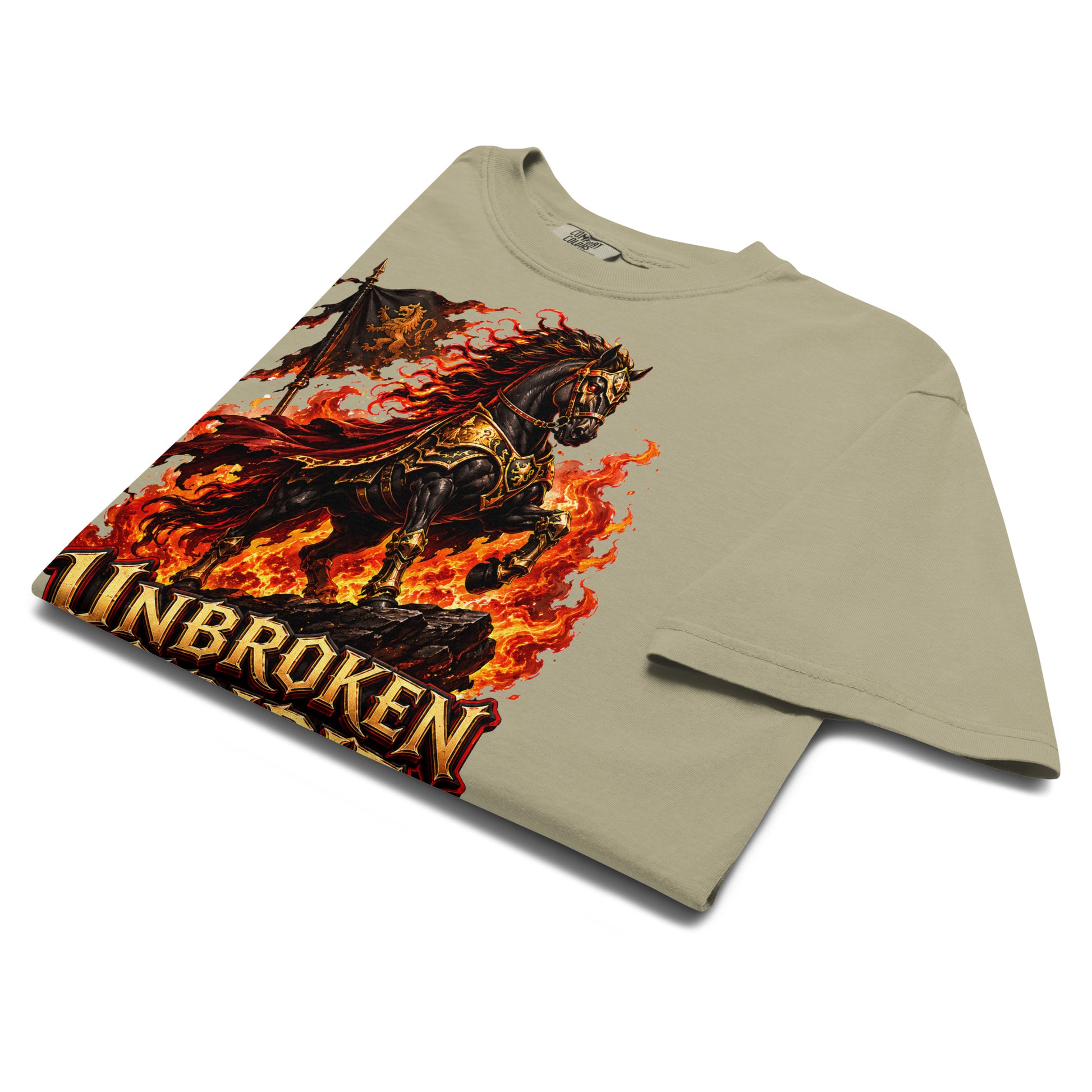 Unbroken Spirit Horse Heavyweight Unisex Tee – Ultimate Horse Lovers Edition by printfluence.net