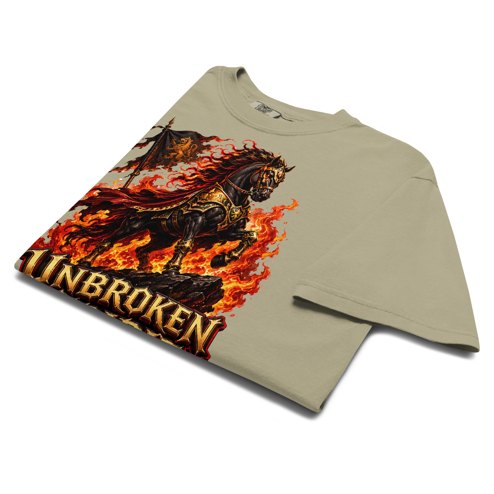 Unbroken Spirit Horse Heavyweight Unisex Tee – Ultimate Horse Lovers Edition by printfluence.net