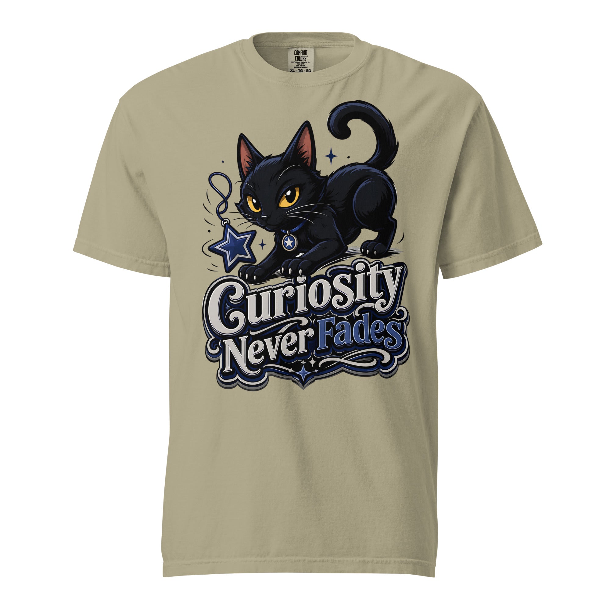 Curiosity Never Fades Cat Lovers Heavyweight Tee by printfluence.net