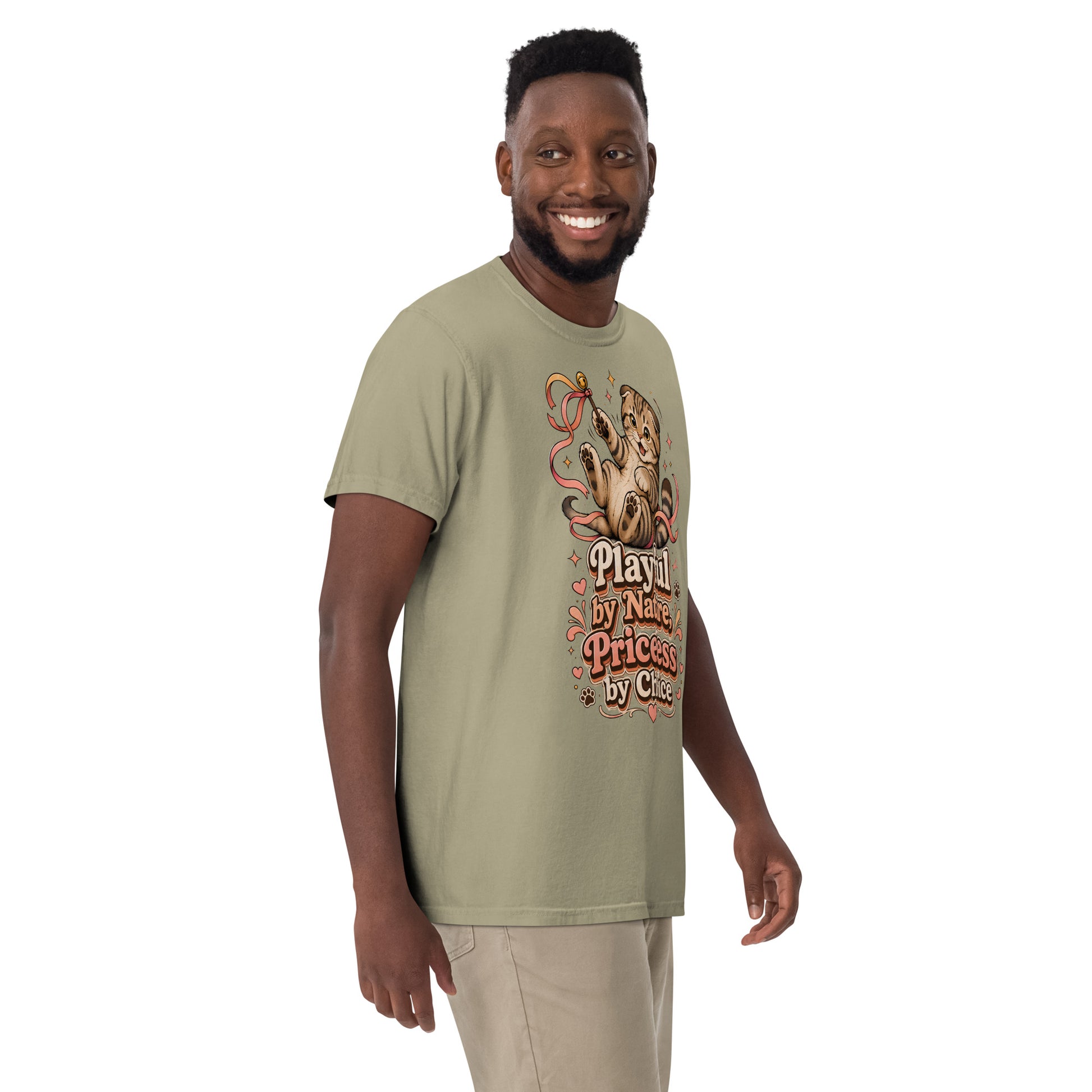 Cat Lovers Unisex Garment-Dyed Heavyweight T-Shirt "Playful by Nature, Priceless by Choice" by printfluence.net