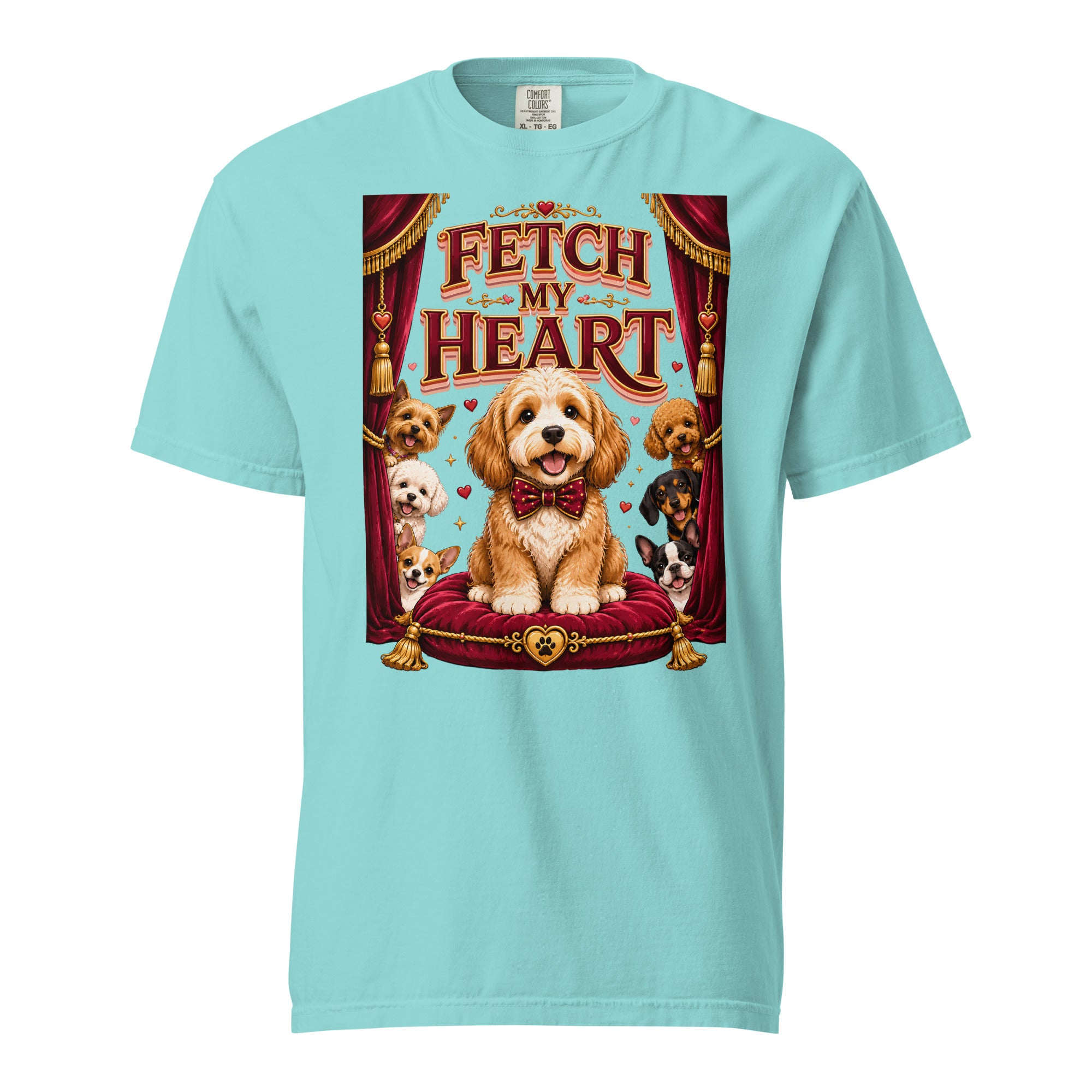 Elite Fetch My Heart - Premium Luxury Dog Lovers Garment-Dyed Heavyweight T-Shirt by printfluence.net