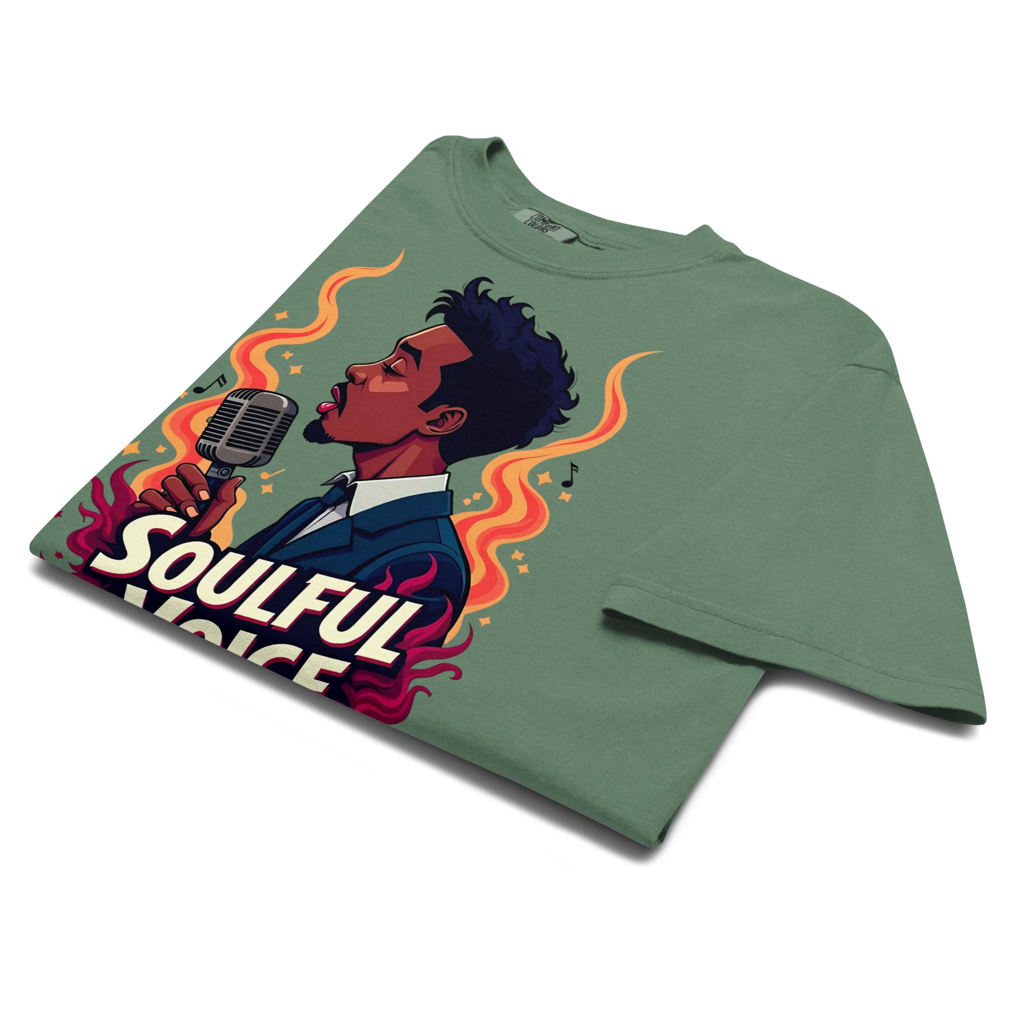 Unisex garment-dyed heavyweight t-shirt - Fire Soul T-Shirt – Unisex Singer Fiery Stage Graphic Tee by printfluence.net