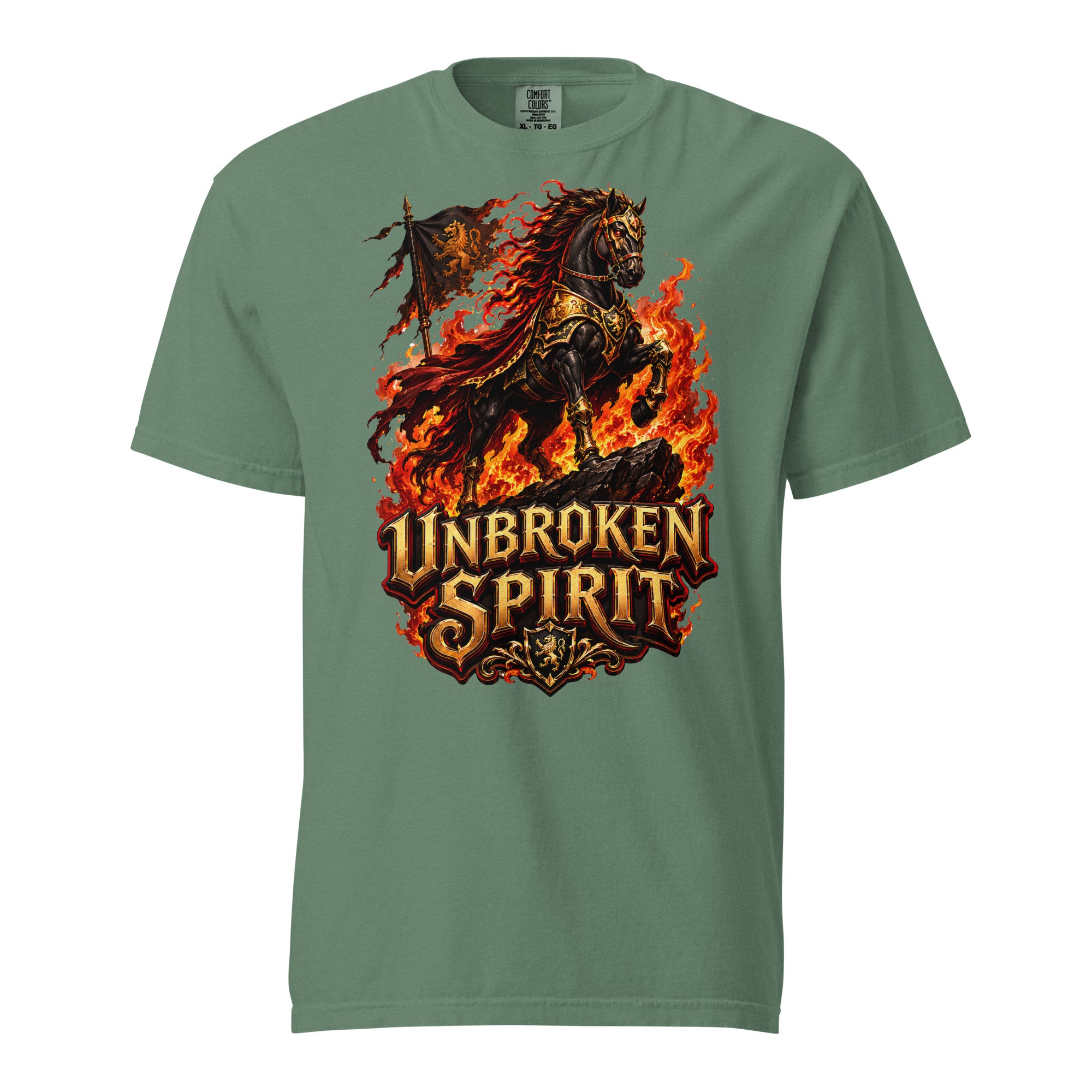 Unbroken Spirit Horse Heavyweight Unisex Tee – Ultimate Horse Lovers Edition by printfluence.net