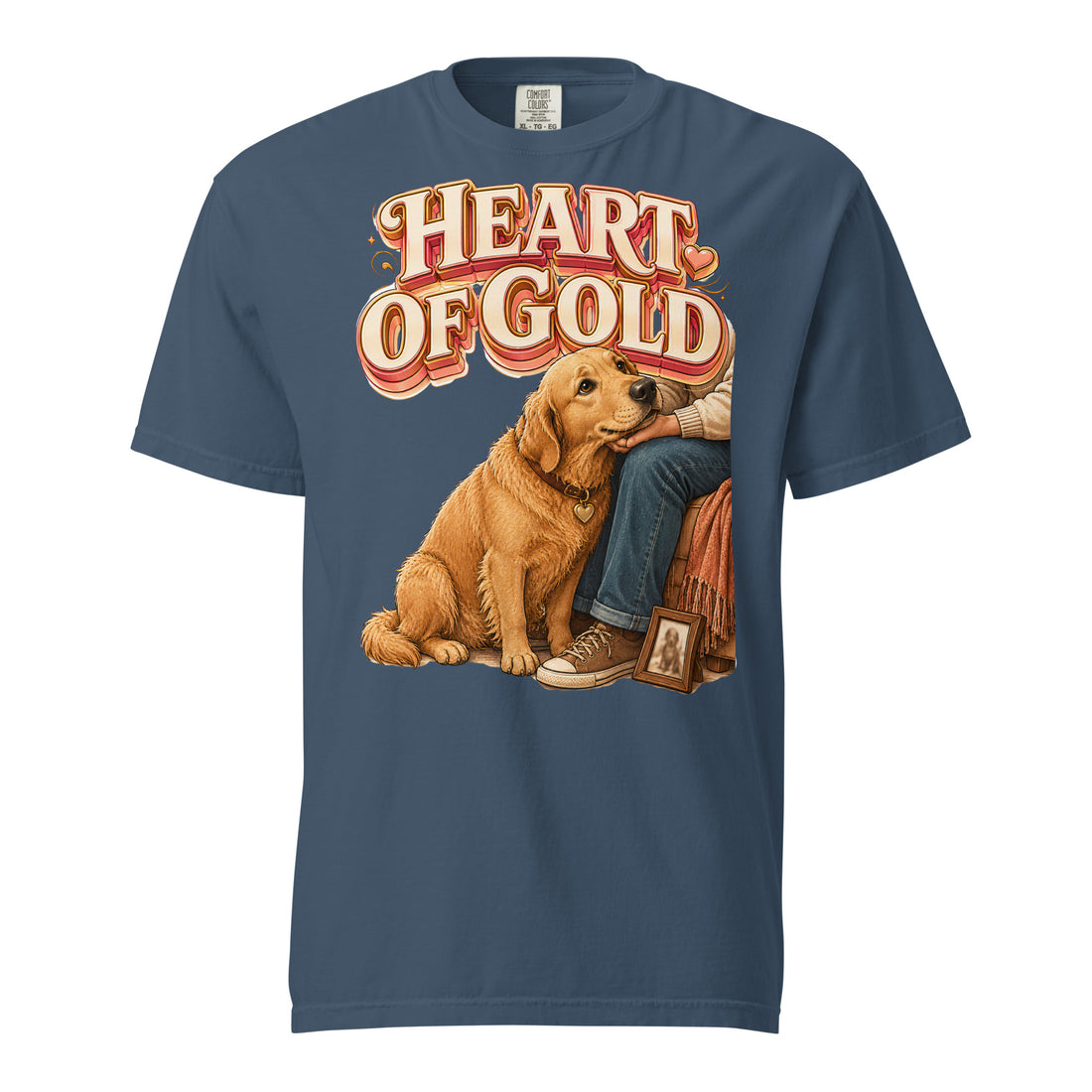Golden Retriever Lovers Heavyweight Tee - Heart Of Gold by printfluence.net