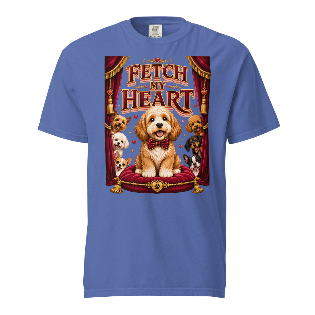 Elite Fetch My Heart - Premium Luxury Dog Lovers Garment-Dyed Heavyweight T-Shirt by printfluence.net