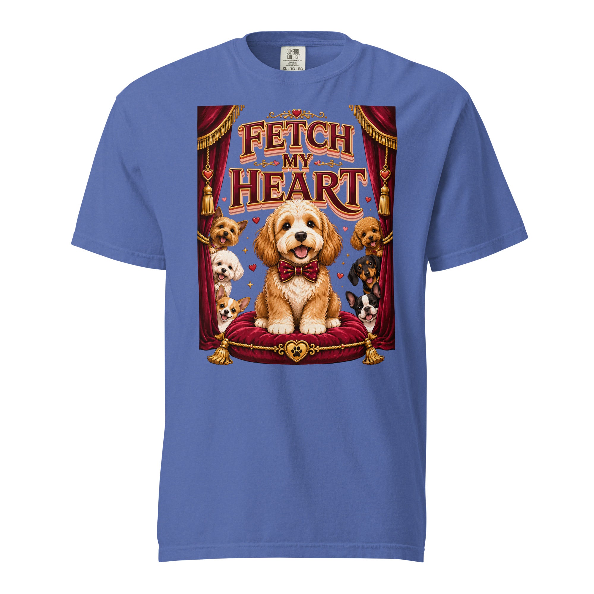Elite Fetch My Heart - Premium Luxury Dog Lovers Garment-Dyed Heavyweight T-Shirt by printfluence.net