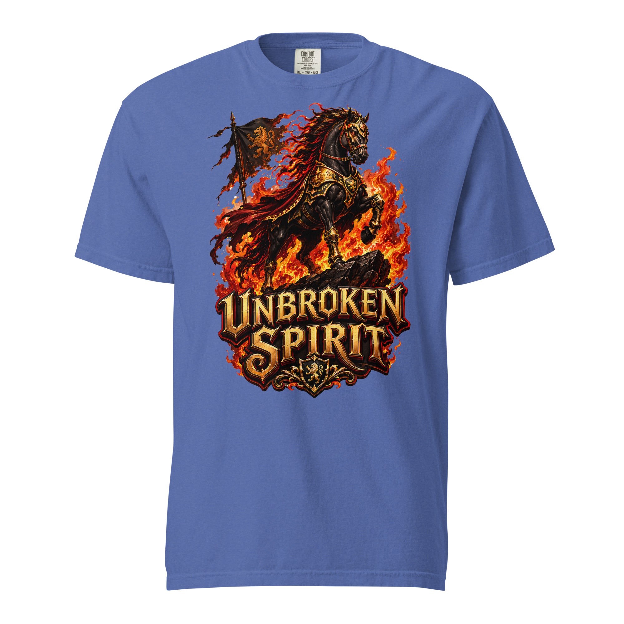 Unbroken Spirit Horse Heavyweight Unisex Tee – Ultimate Horse Lovers Edition by printfluence.net