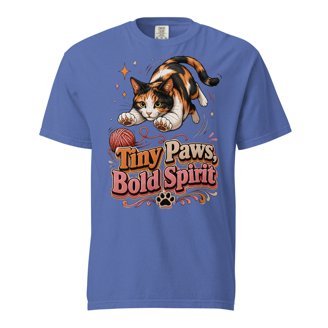 Tiny Paws Bold Spirit Cat Lovers Heavyweight Tee by printfluence.net