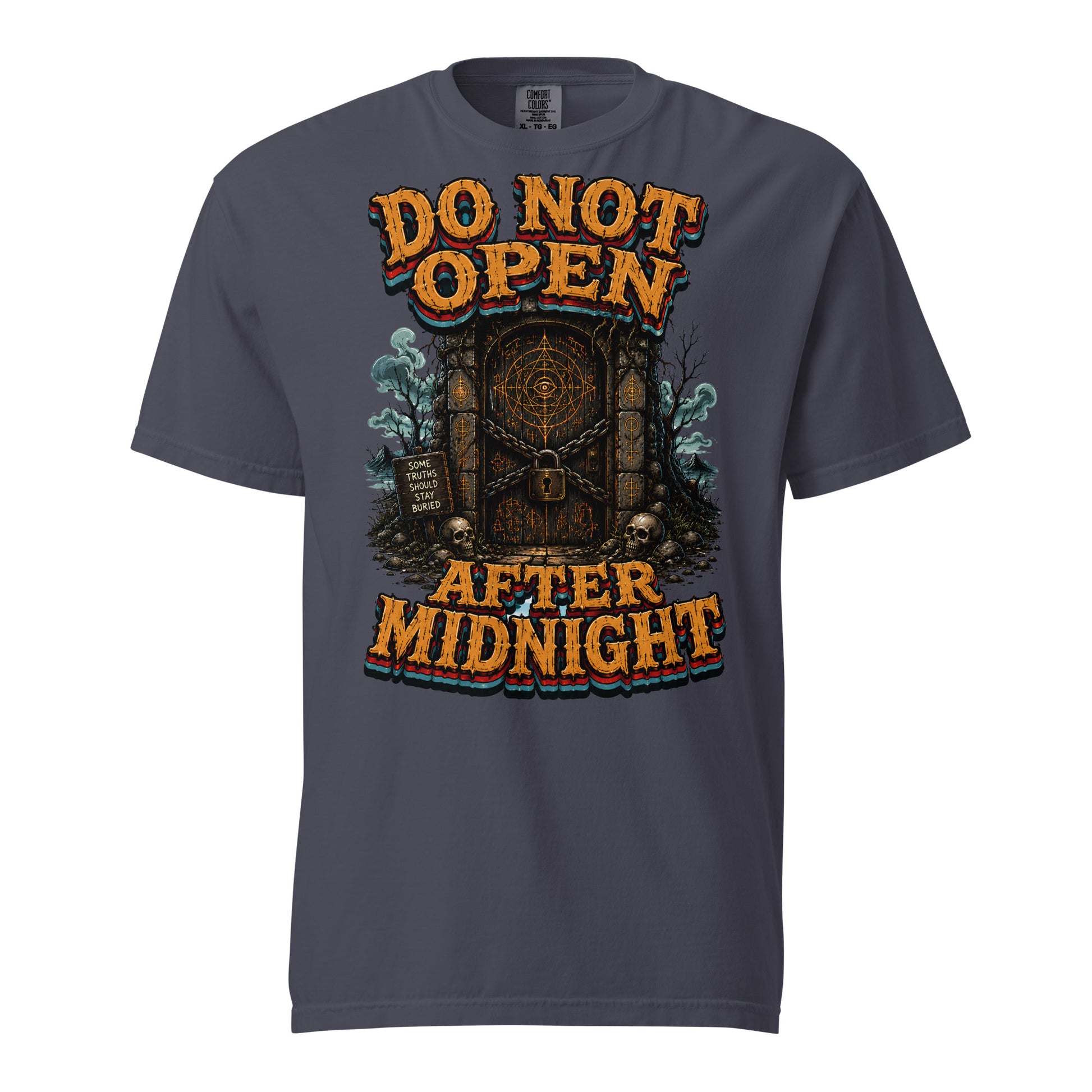 Do Not Open After Midnight Horror Mystery Garment-Dyed Heavyweight Tee by printfluence.net