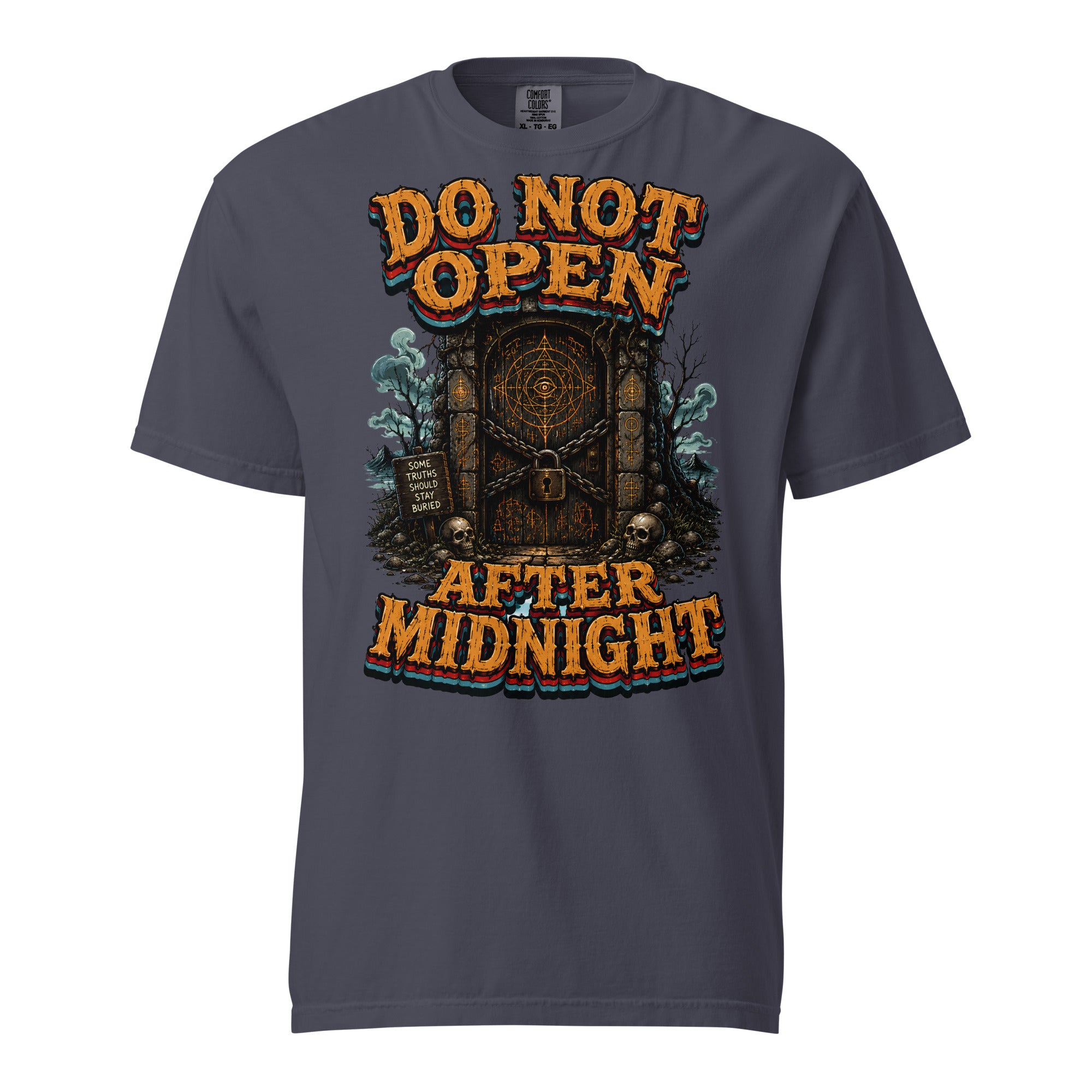 Do Not Open After Midnight Horror Mystery Garment-Dyed Heavyweight Tee by printfluence.net