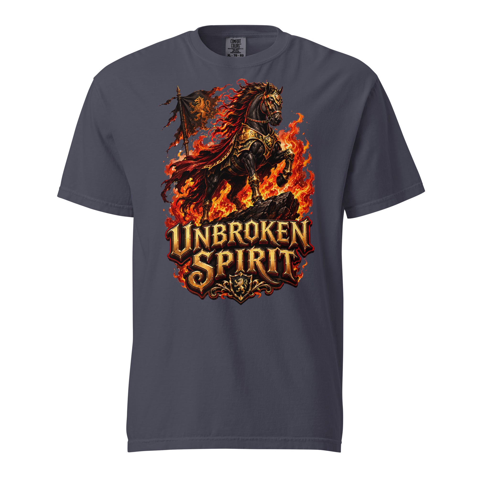 Unbroken Spirit Horse Heavyweight Unisex Tee – Ultimate Horse Lovers Edition by printfluence.net