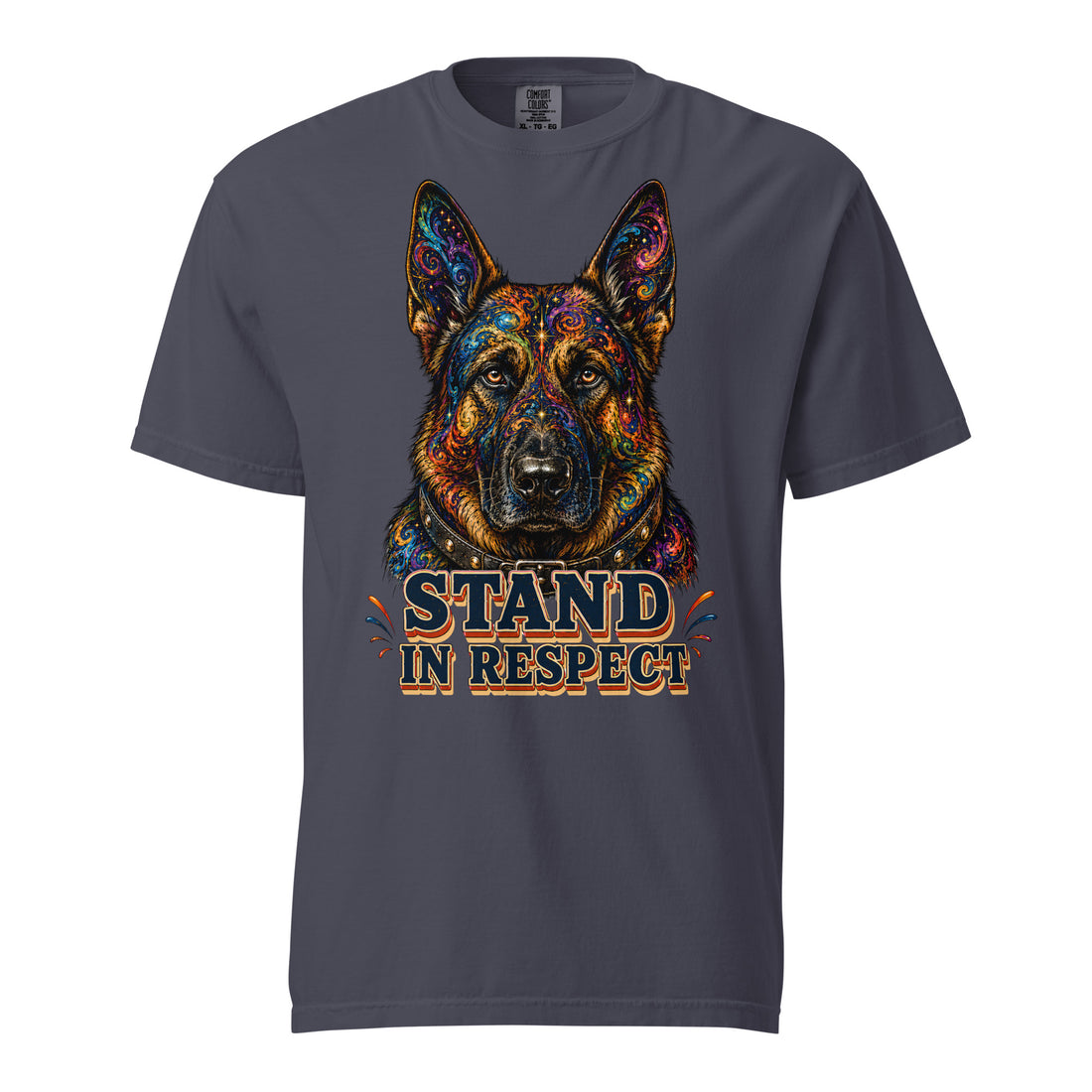 Starry German Shepherd Lovers Heavyweight Tee - Stand In Respect T-1 by printfluence.net