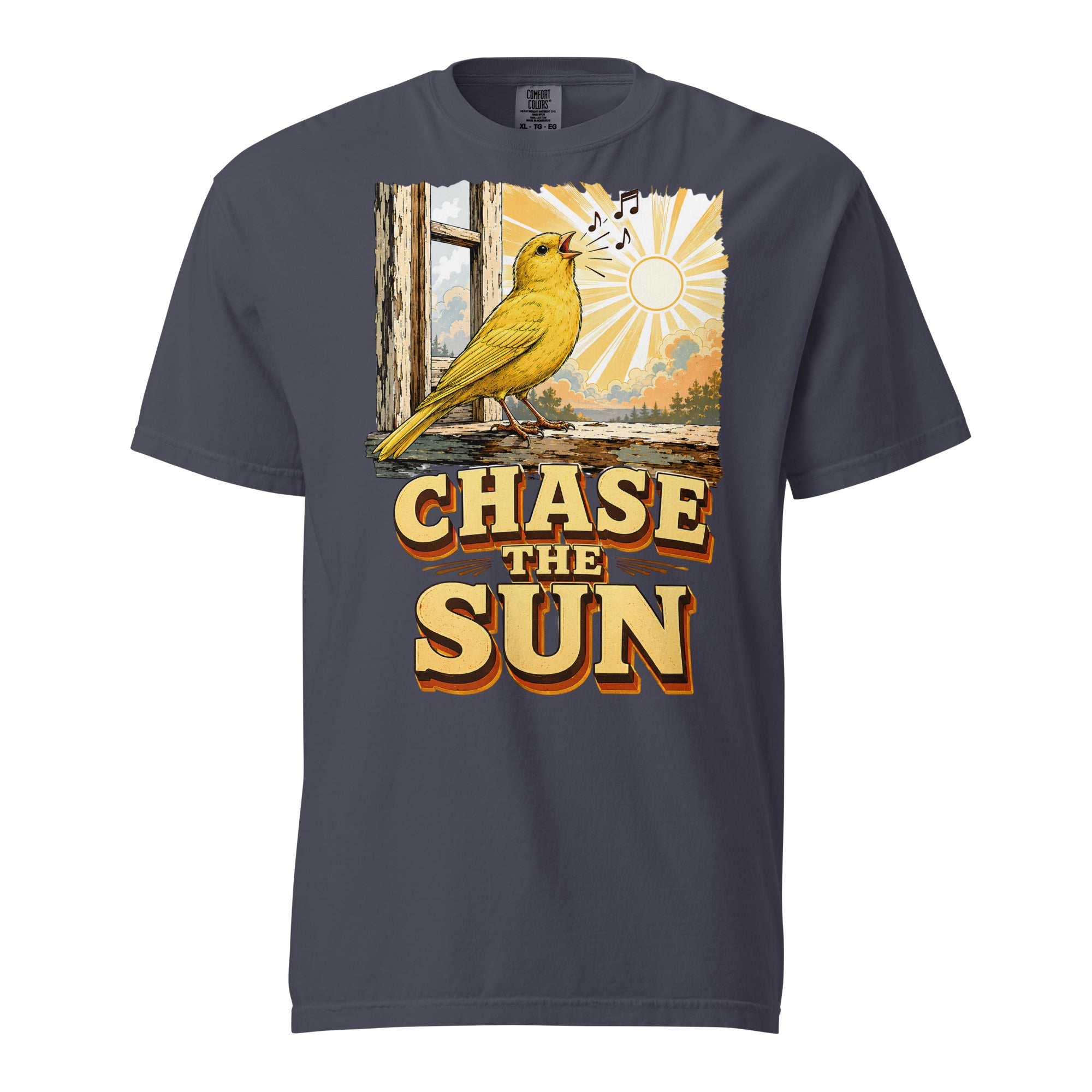 Vintage Chase The Sun Faded Oversized Tee - Retro Canary Lovers T-Shirt T-1 by printfluence.net