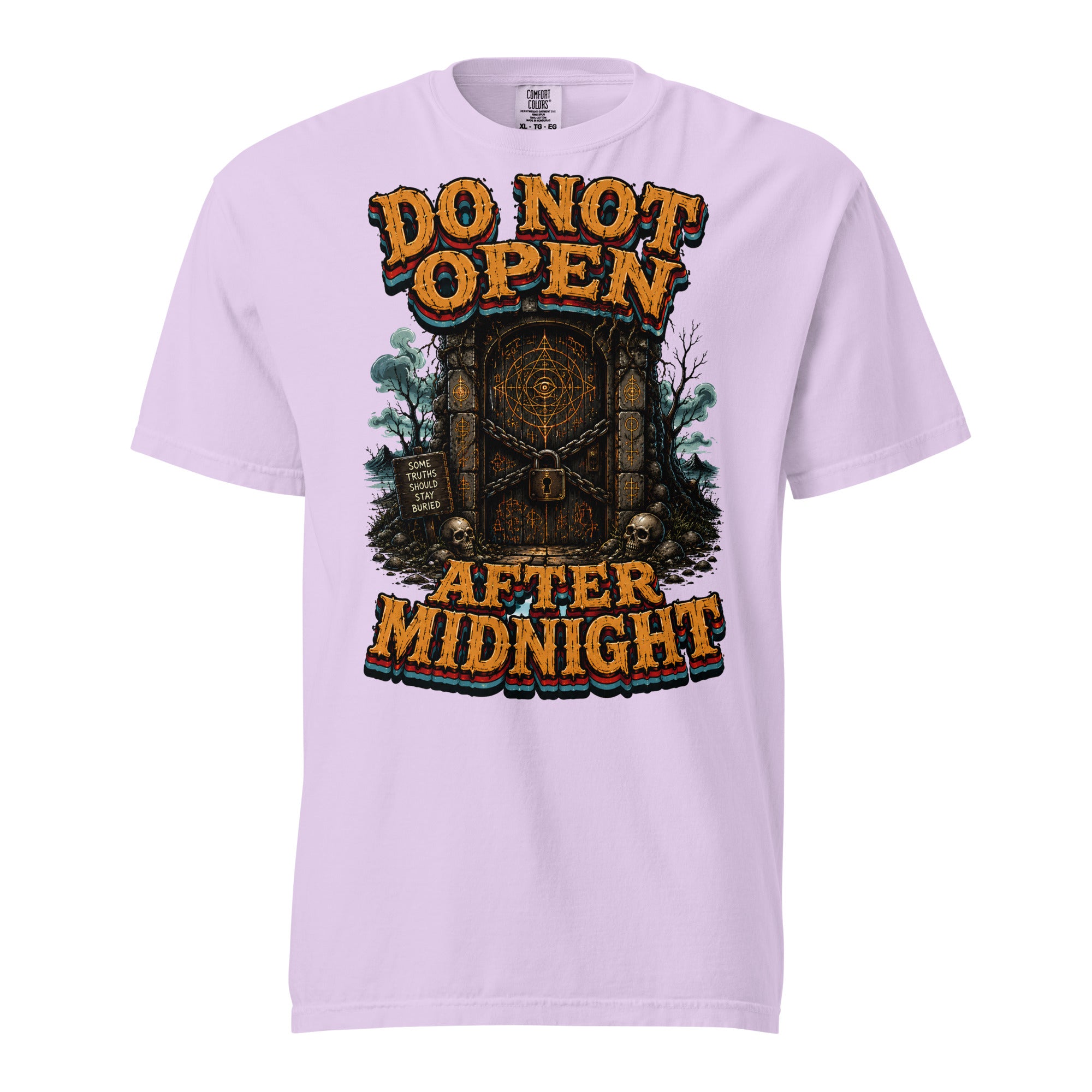 Do Not Open After Midnight Horror Mystery Garment-Dyed Heavyweight Tee by printfluence.net