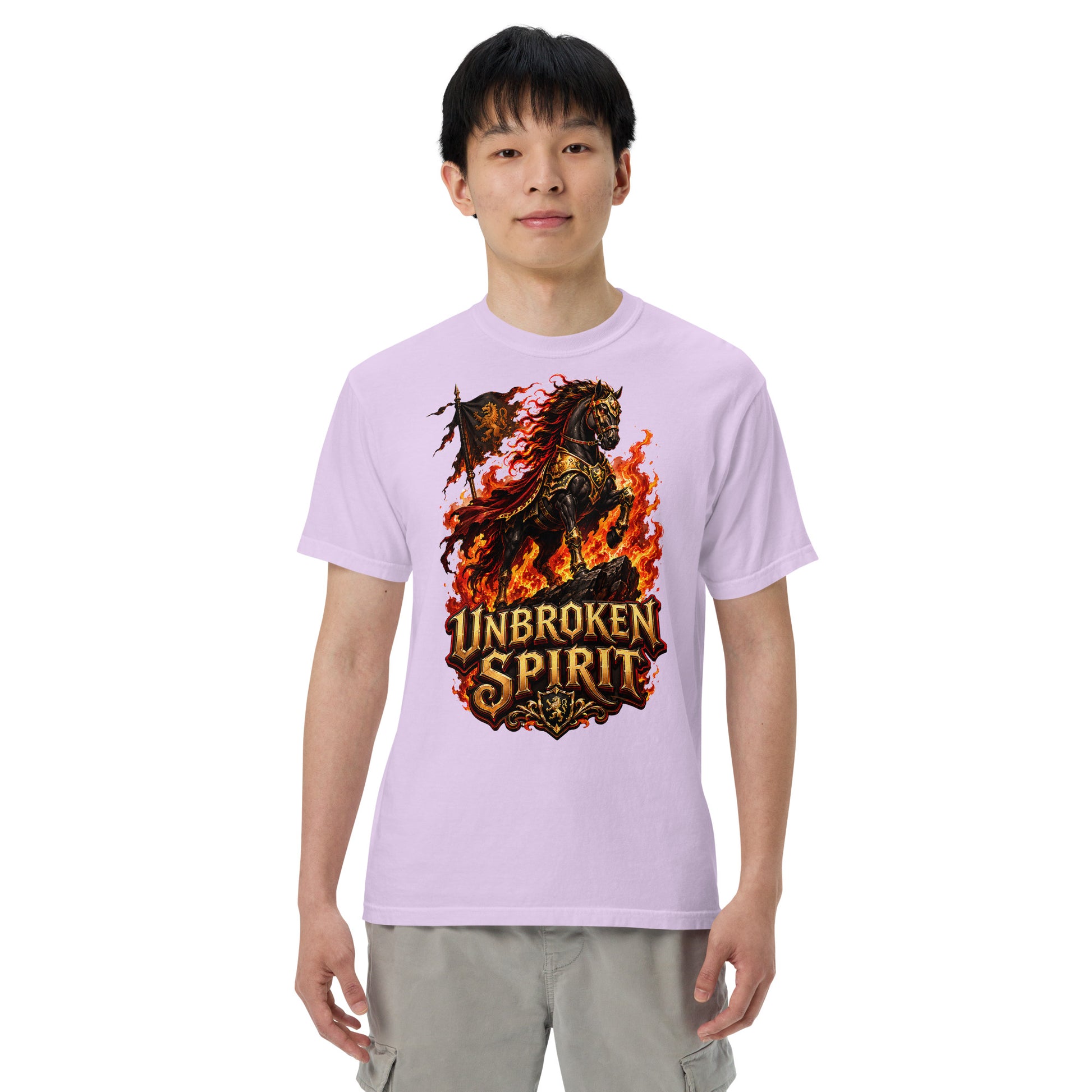 Unbroken Spirit Horse Heavyweight Unisex Tee – Ultimate Horse Lovers Edition by printfluence.net