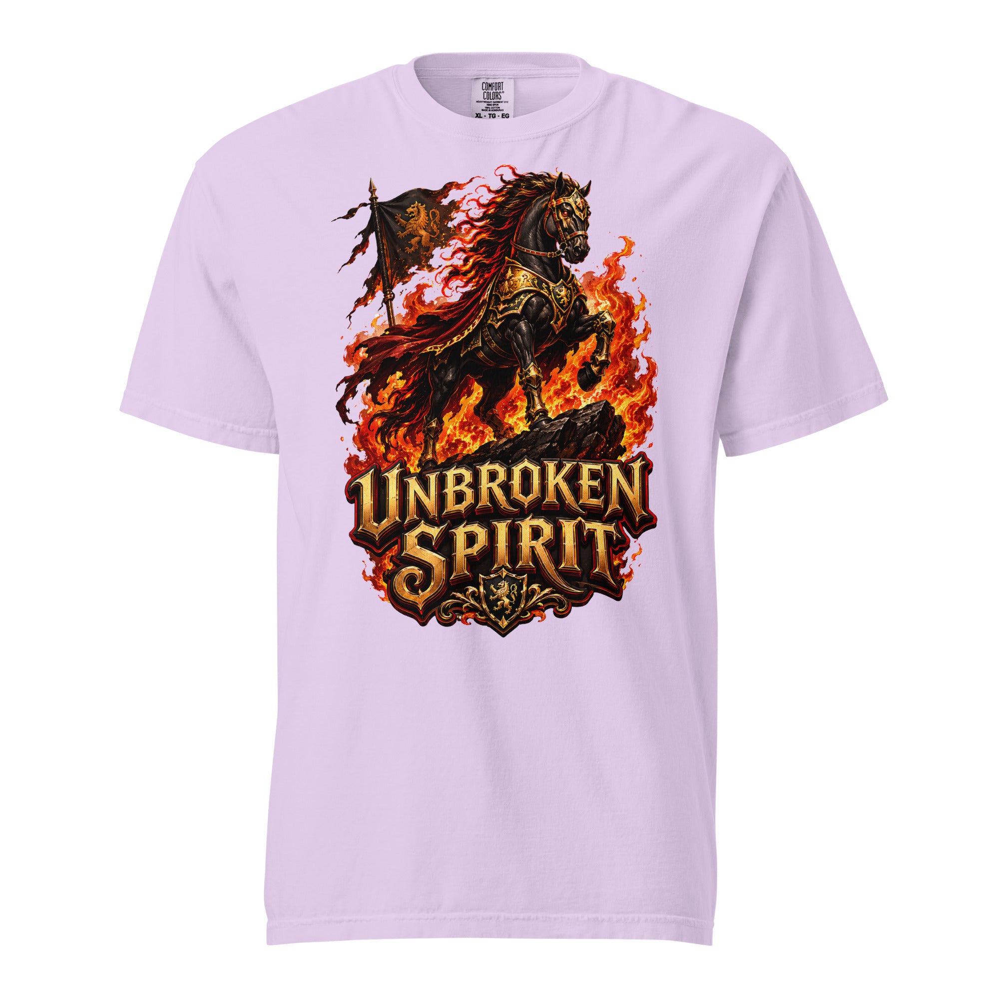 Unbroken Spirit Horse Heavyweight Unisex Tee – Ultimate Horse Lovers Edition by printfluence.net