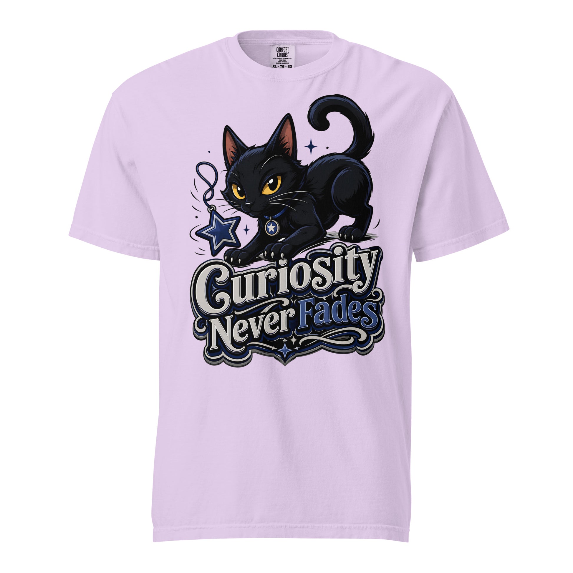 Curiosity Never Fades Cat Lovers Heavyweight Tee by printfluence.net
