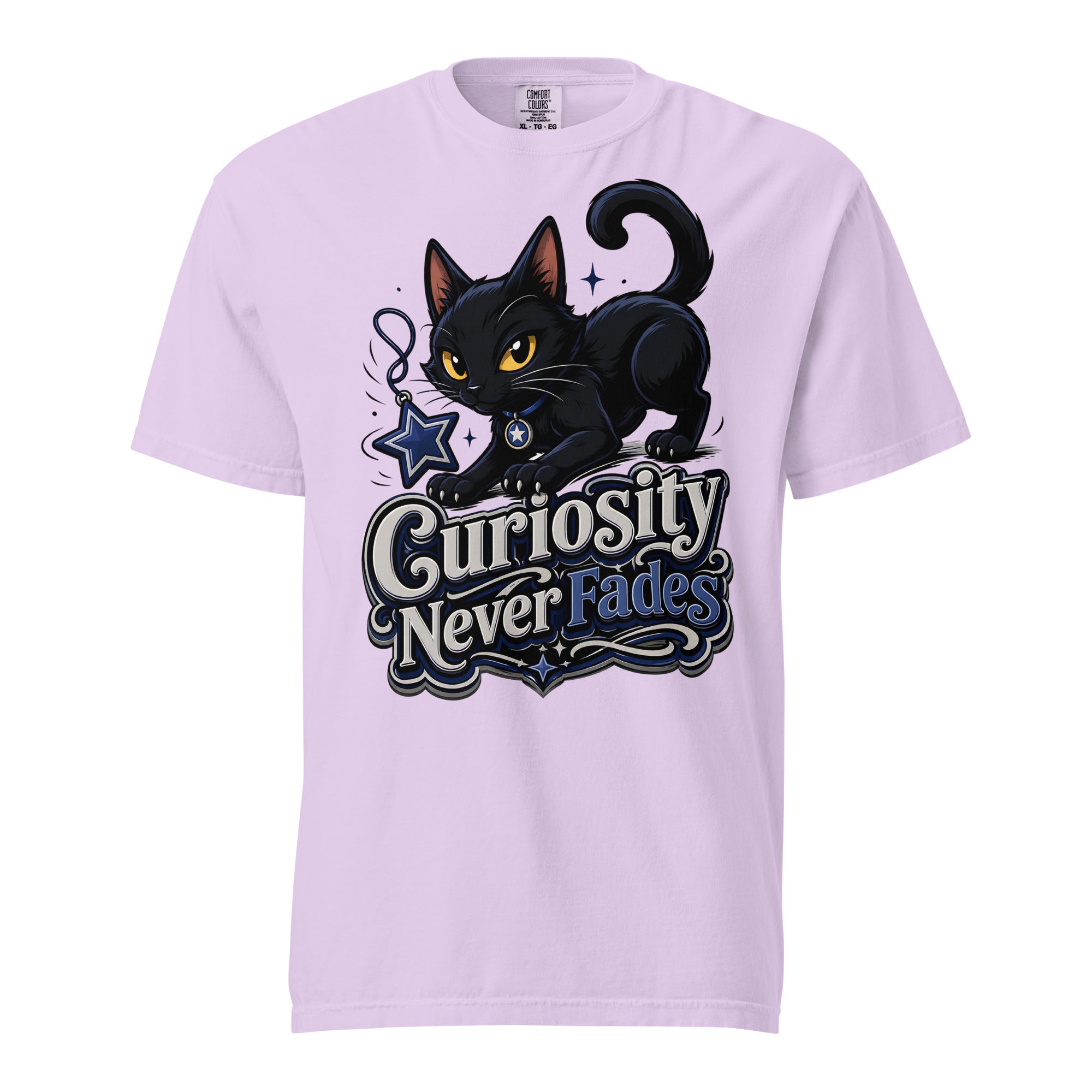 Curiosity Never Fades Cat Lovers Heavyweight Tee by printfluence.net
