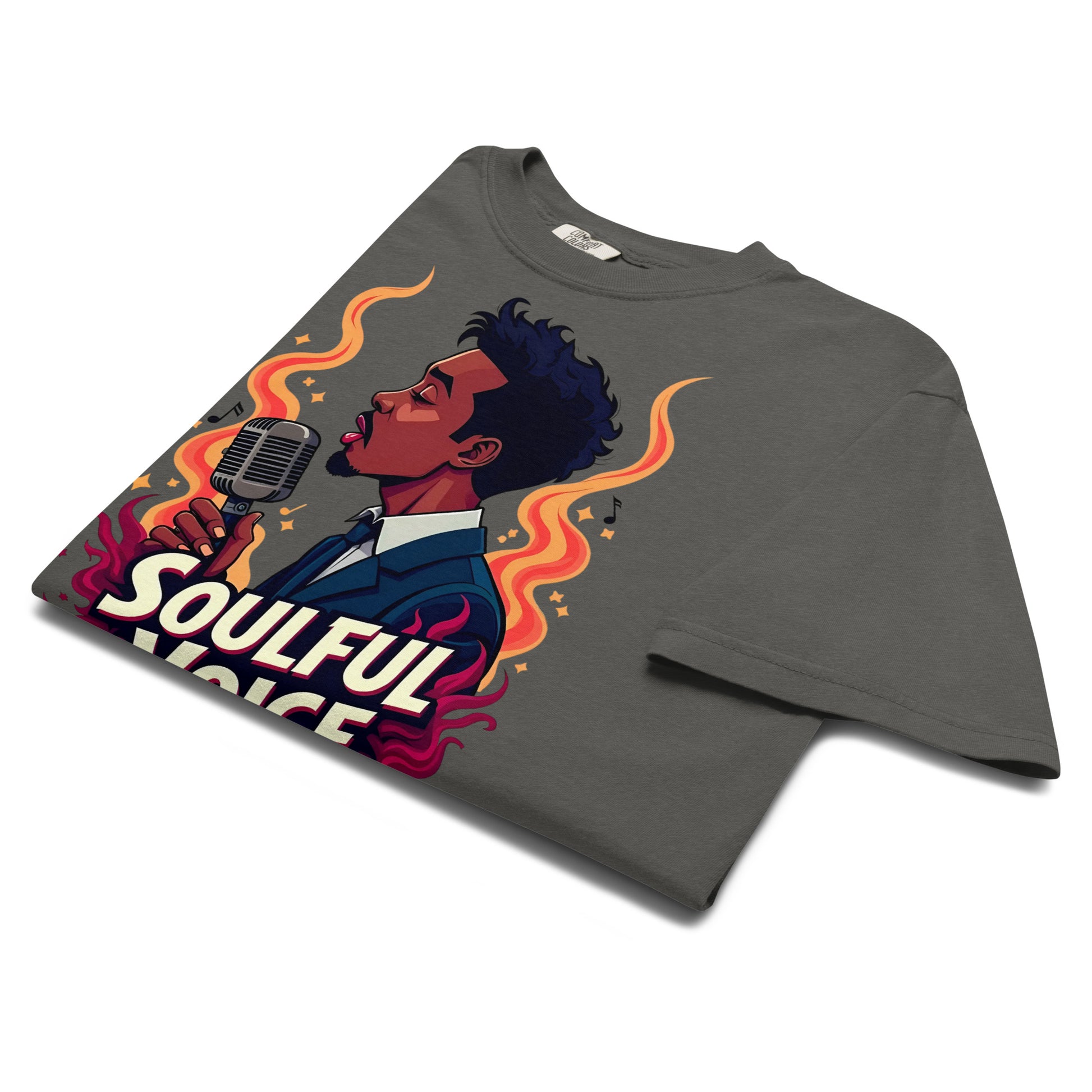 Unisex garment-dyed heavyweight t-shirt - Fire Soul T-Shirt – Unisex Singer Fiery Stage Graphic Tee by printfluence.net