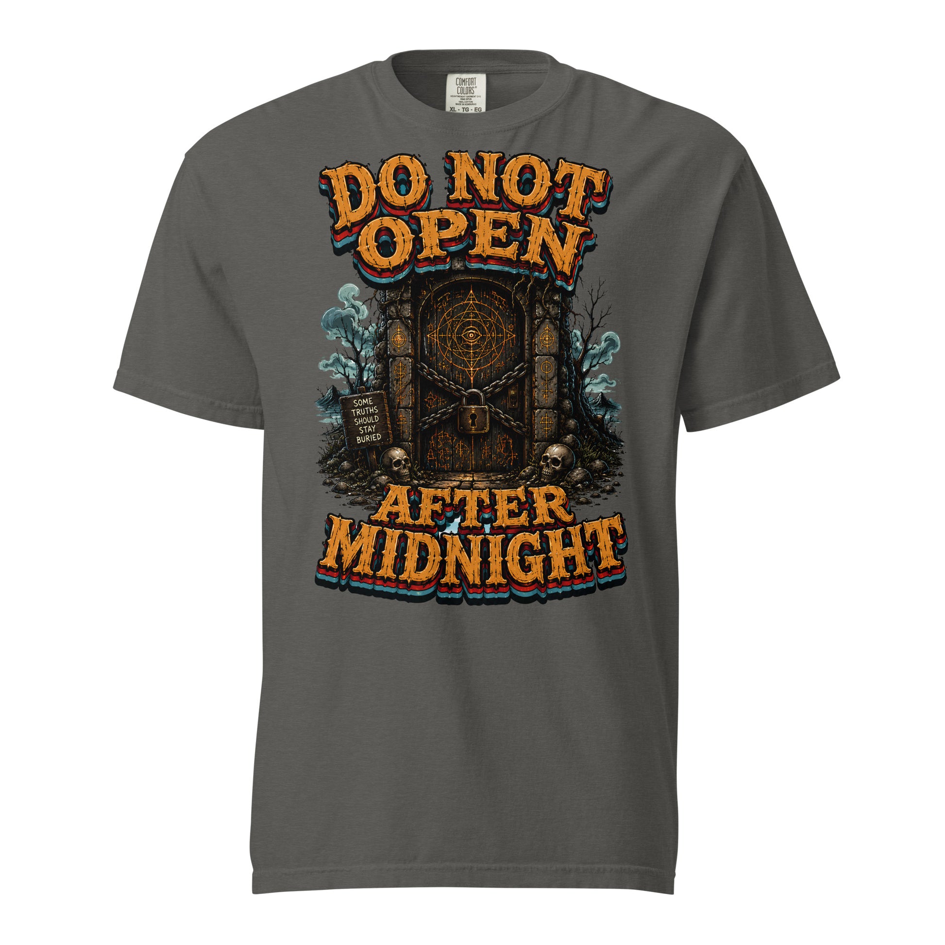 Do Not Open After Midnight Horror Mystery Garment-Dyed Heavyweight Tee by printfluence.net